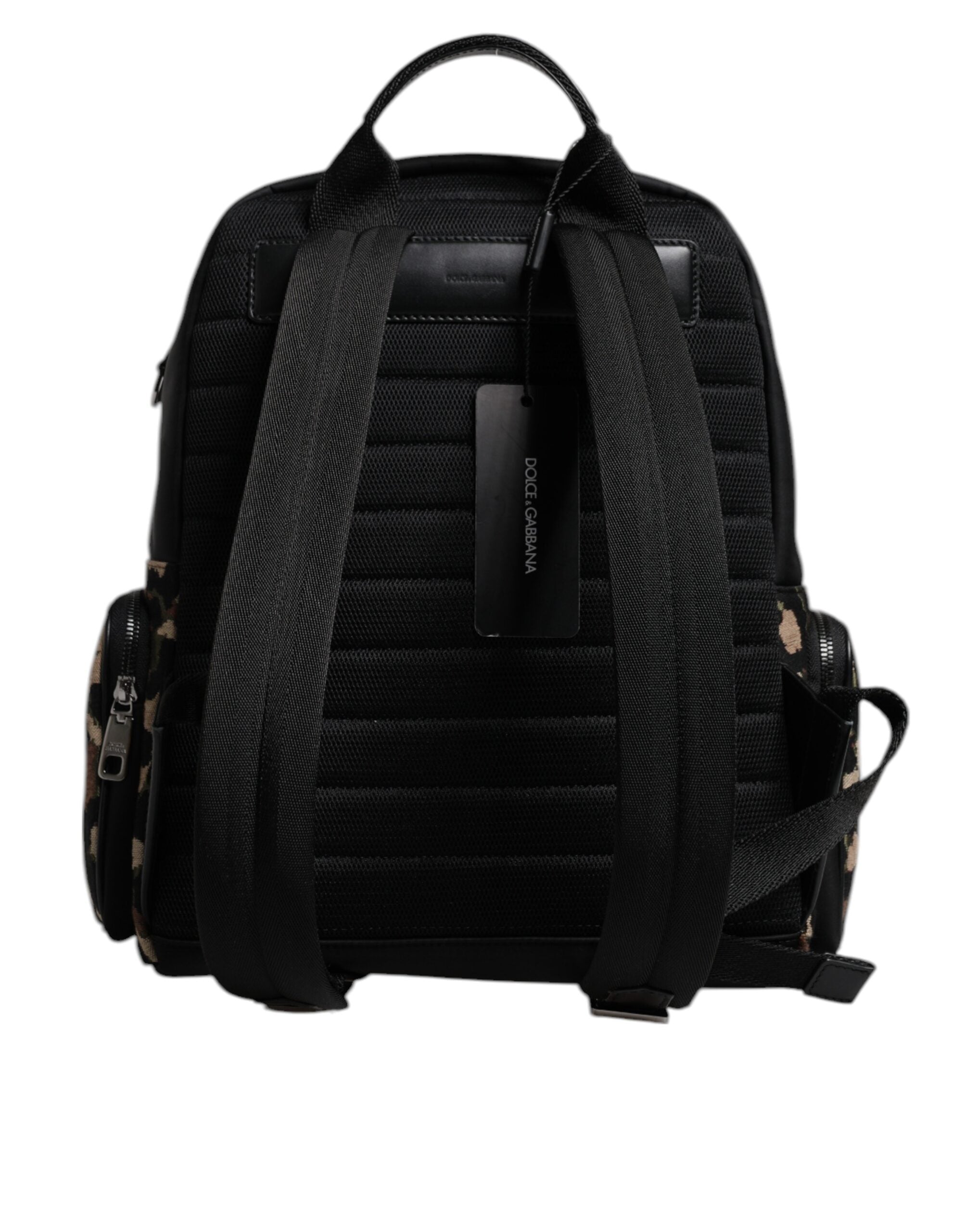 Multicolor Leopard Print DG Logo Plaque Men Backpack Bag - ventzia