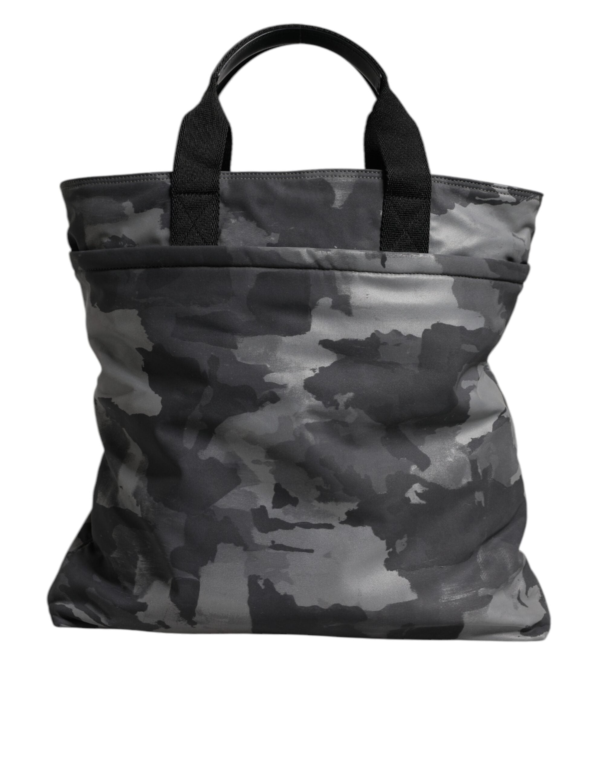 Black Camouflage Shoulder Strap Logo Plaque Bag - ventzia