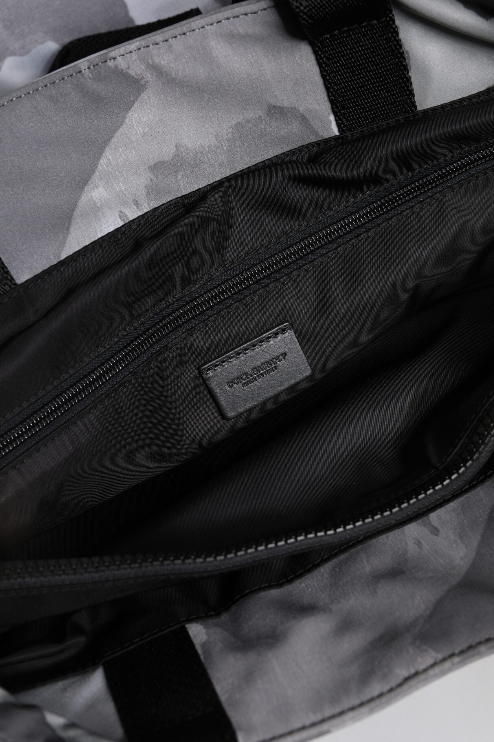 Black Camouflage Shoulder Strap Logo Plaque Bag - ventzia