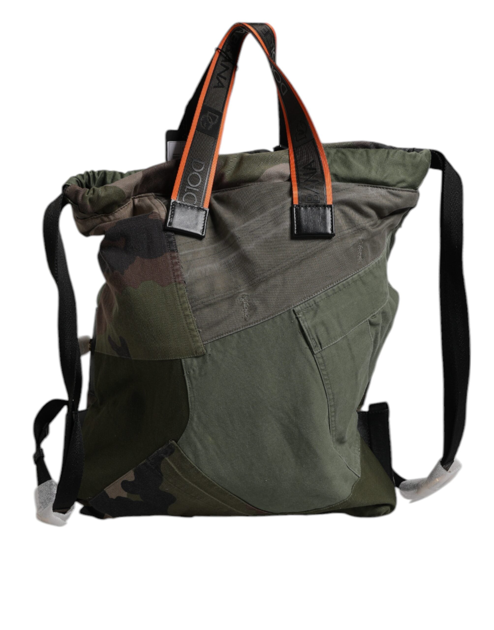 Military Green Patchwork Rucksack Backpack Bag - ventzia