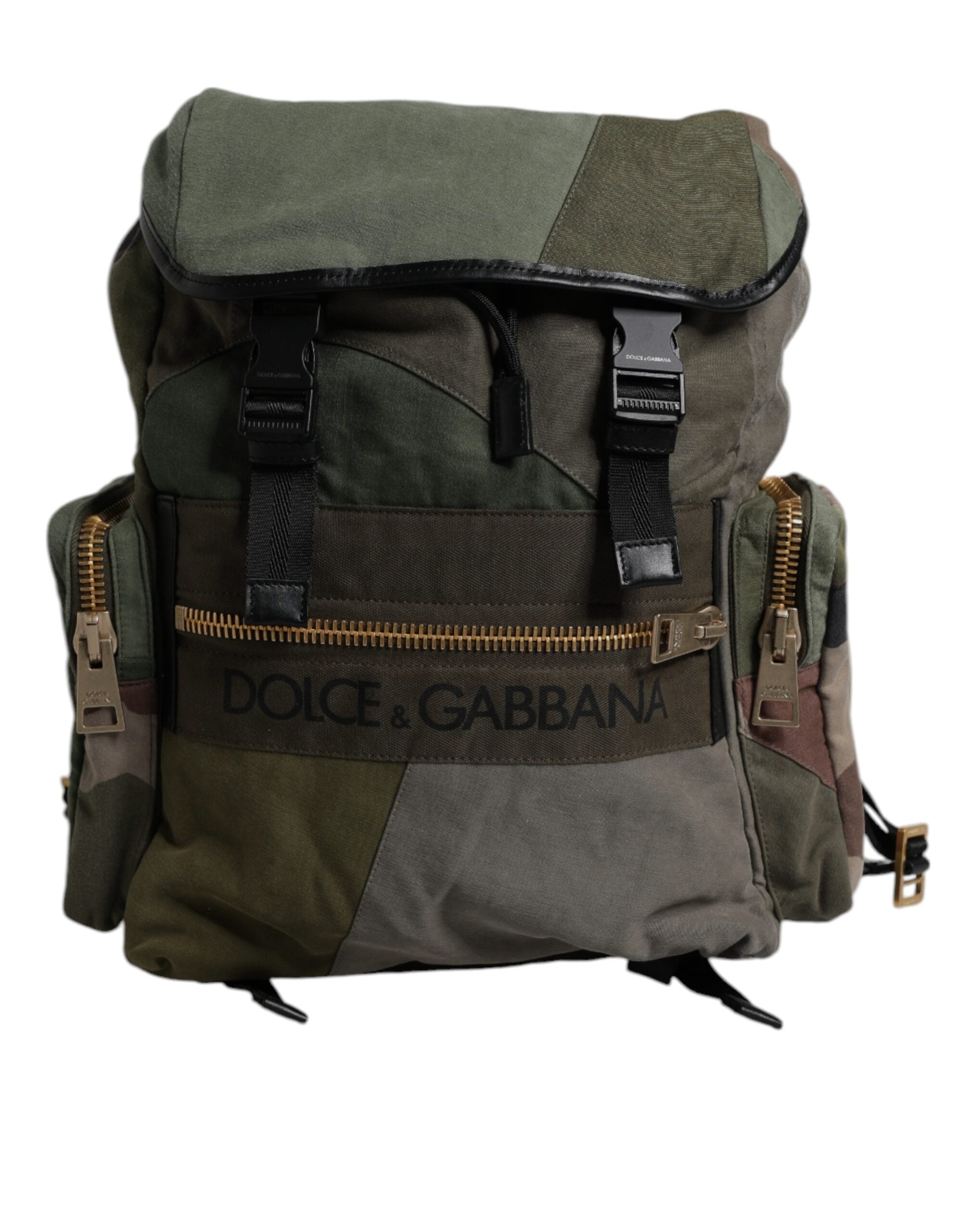Military Green Patchwork Travel Backpack Bag - ventzia