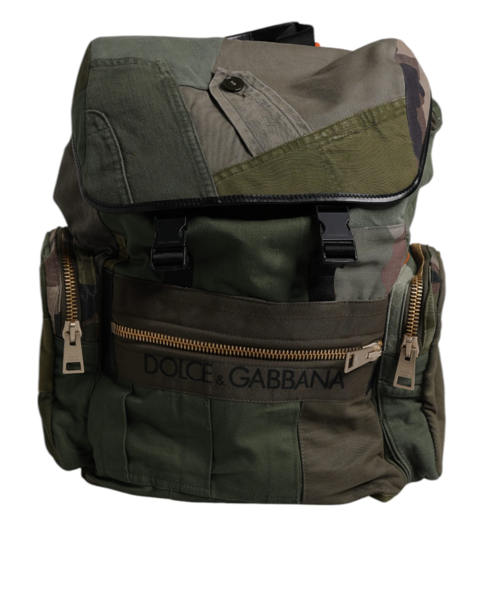 Military Green Patchwork Travel Backpack Bag - ventzia