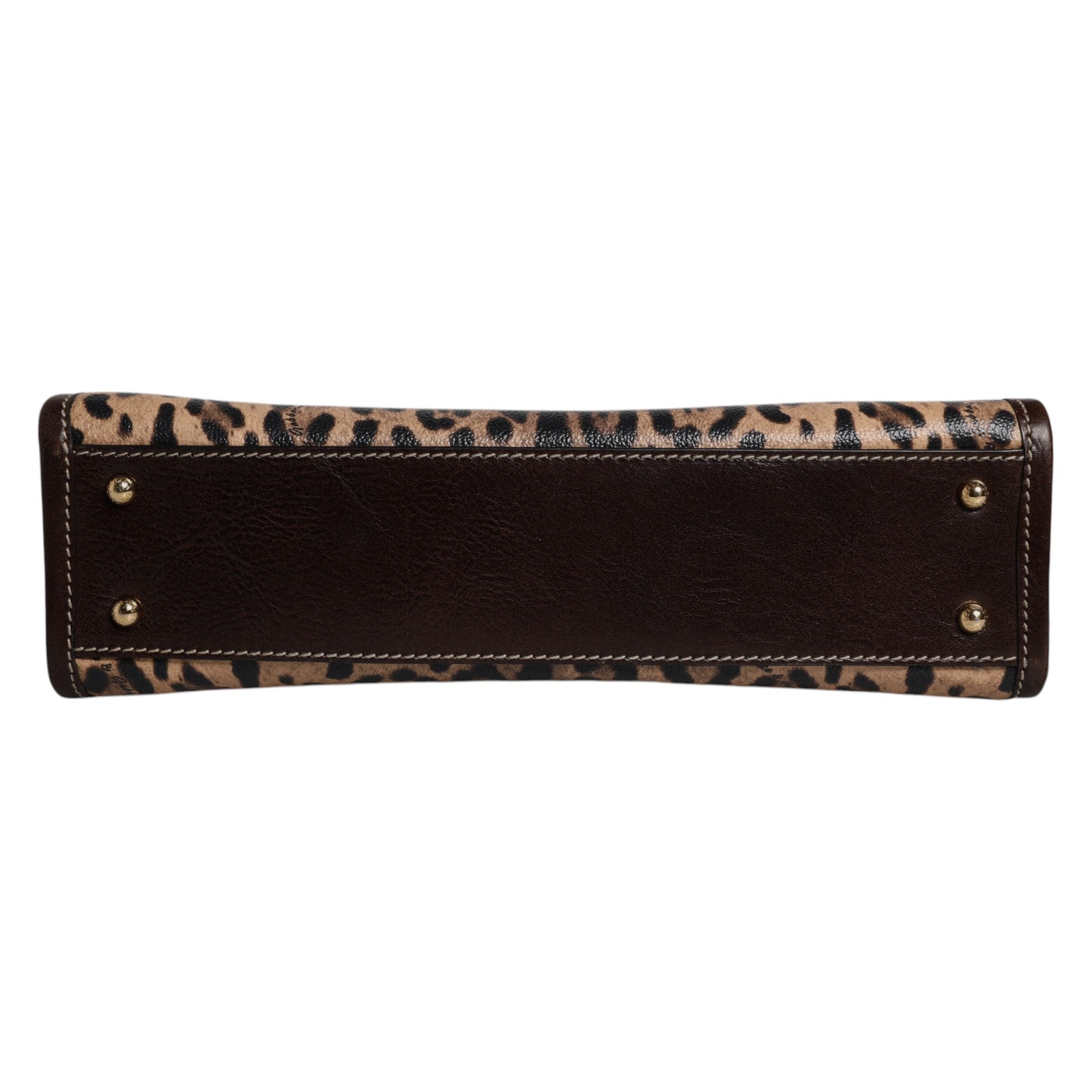 Brown Leopard Leather Shoulder Strap Tote Bag - ventzia