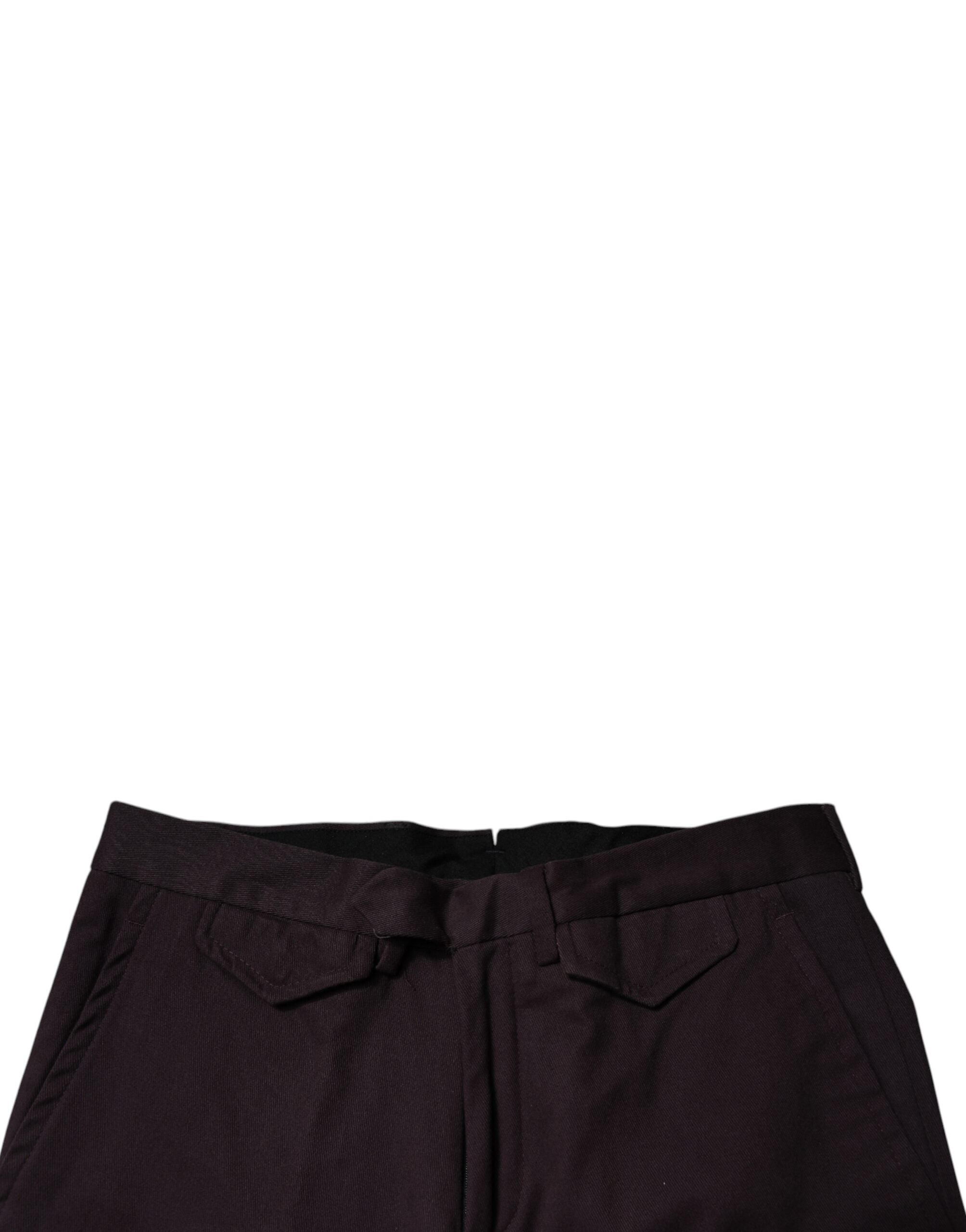 Brown Pure Cotton Slim Fit Men Dress Pants - ventzia
