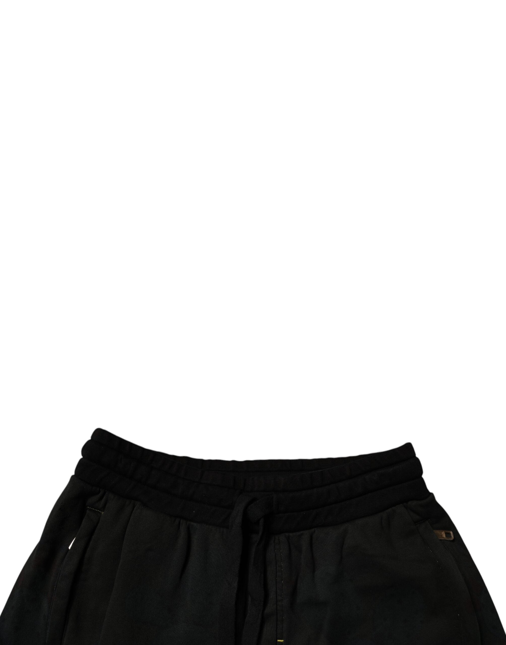 Black Cotton Sweatshorts Men Bermuda Shorts - ventzia