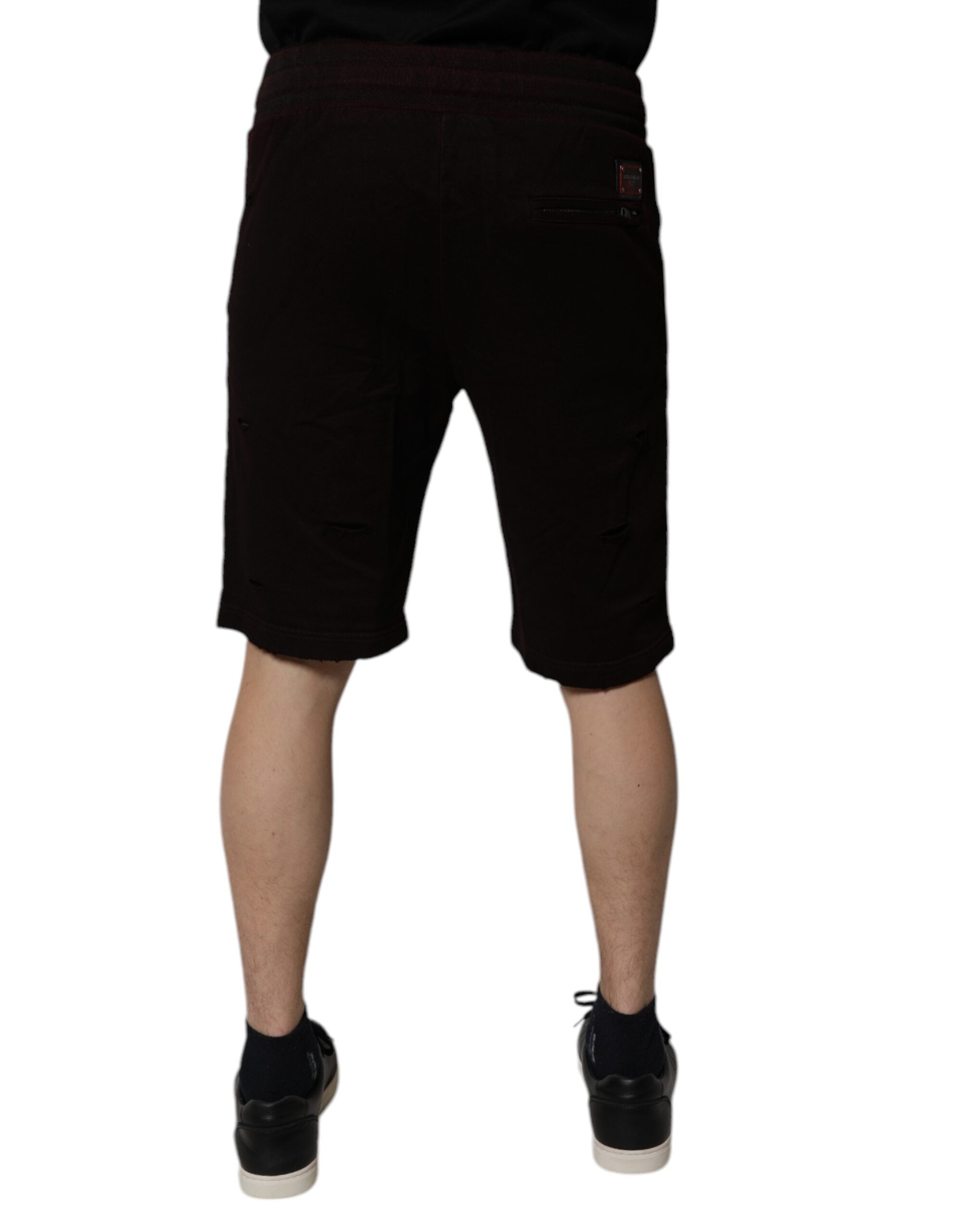 Maroon Cotton Sweatshorts Men Bermuda Shorts - ventzia