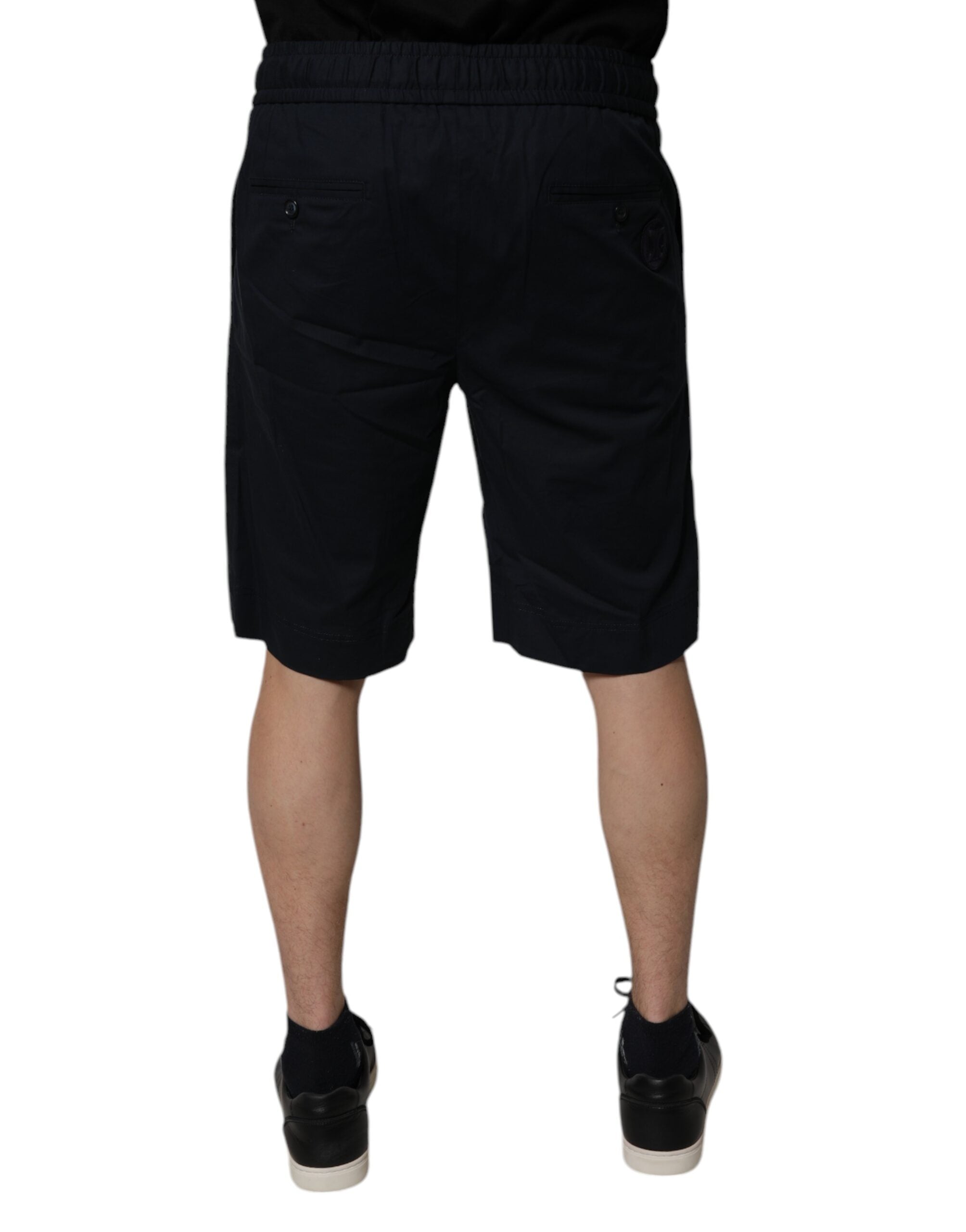 Black Cotton Sweatshorts Men Bermuda Shorts - ventzia