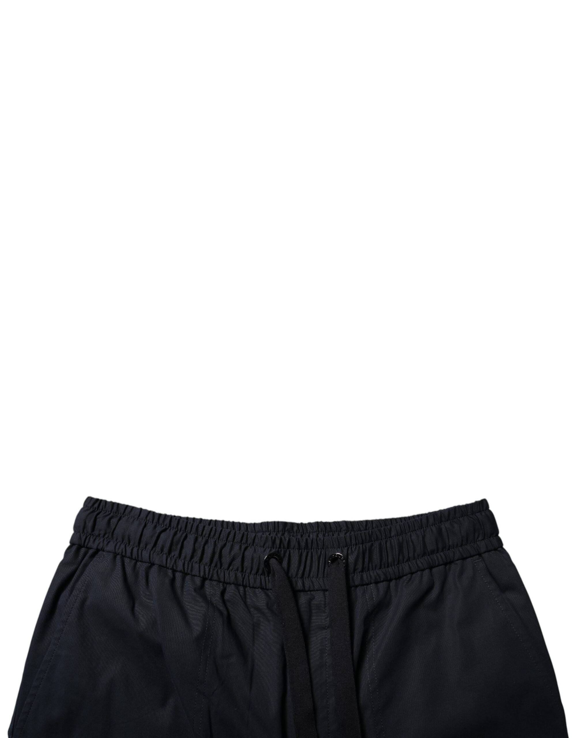 Black Cotton Sweatshorts Men Bermuda Shorts - ventzia
