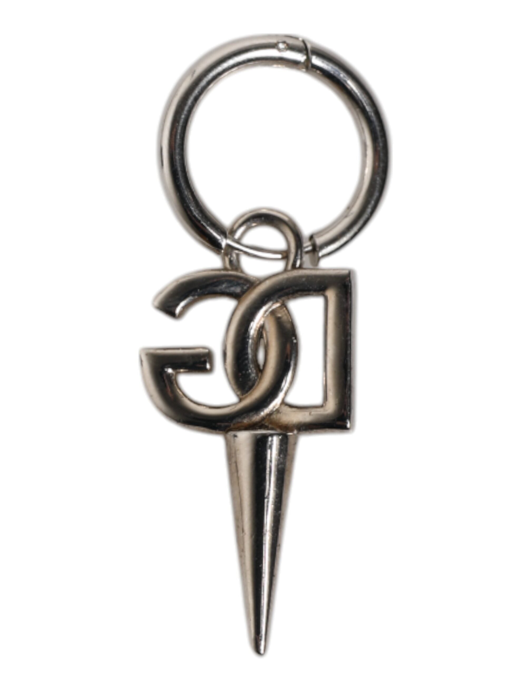 Silver Brass DG Logo Metal Ring Holder Keychain Keyring - ventzia