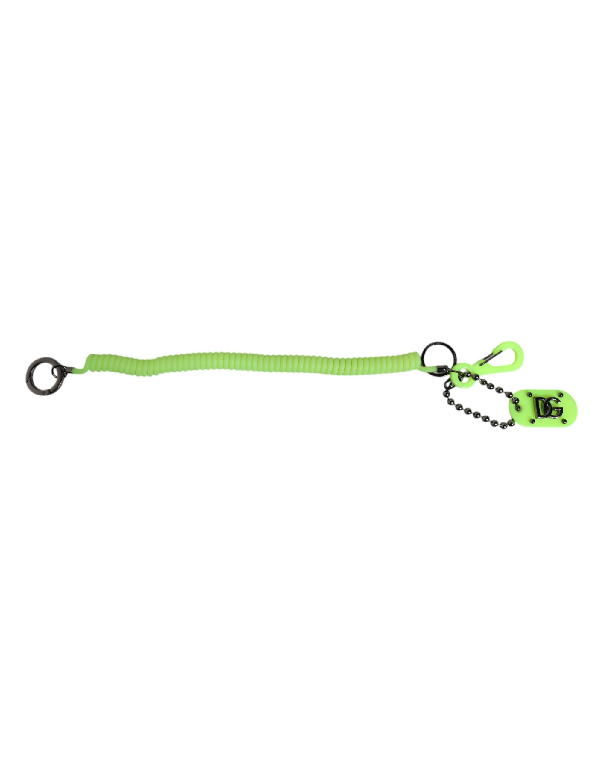 Green Springy Key Holder DG Logo Men's Keychain Keyring - ventzia