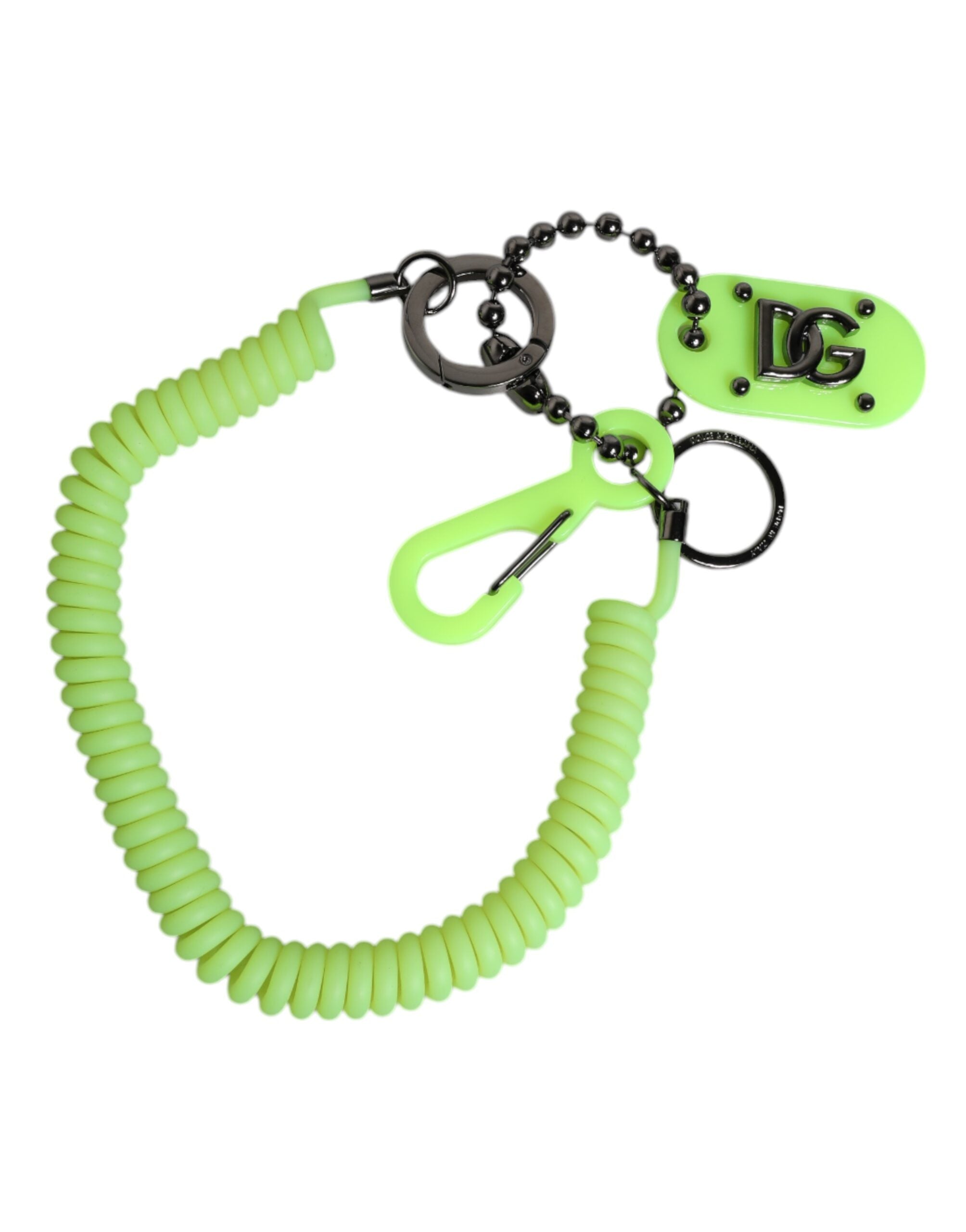 Green Springy Key Holder DG Logo Men's Keychain Keyring - ventzia