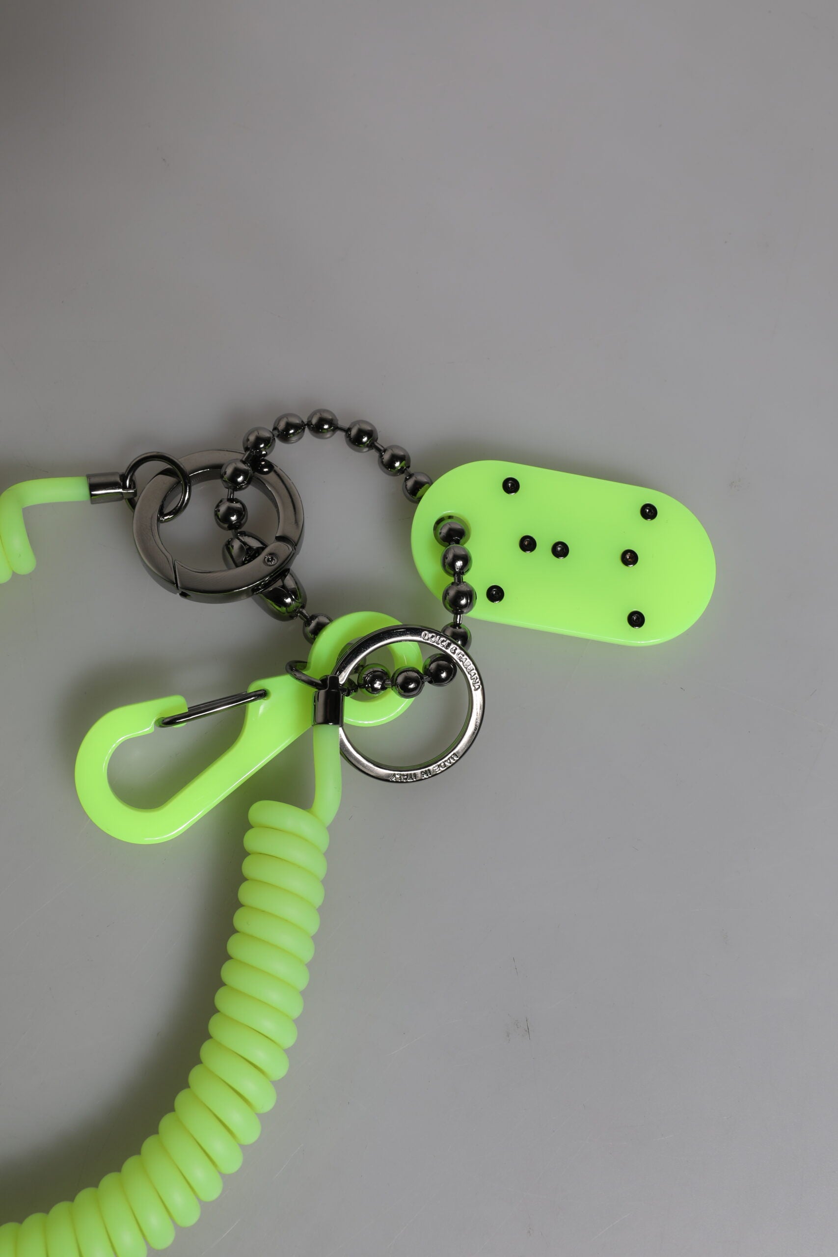 Green Springy Key Holder DG Logo Men's Keychain Keyring - ventzia