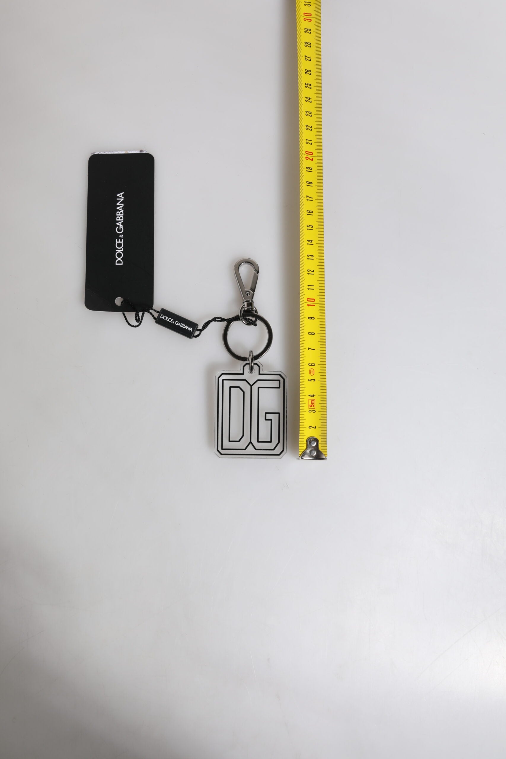 Gray Black DG Rubber Logo Silver Men's Keychain Keyring - ventzia