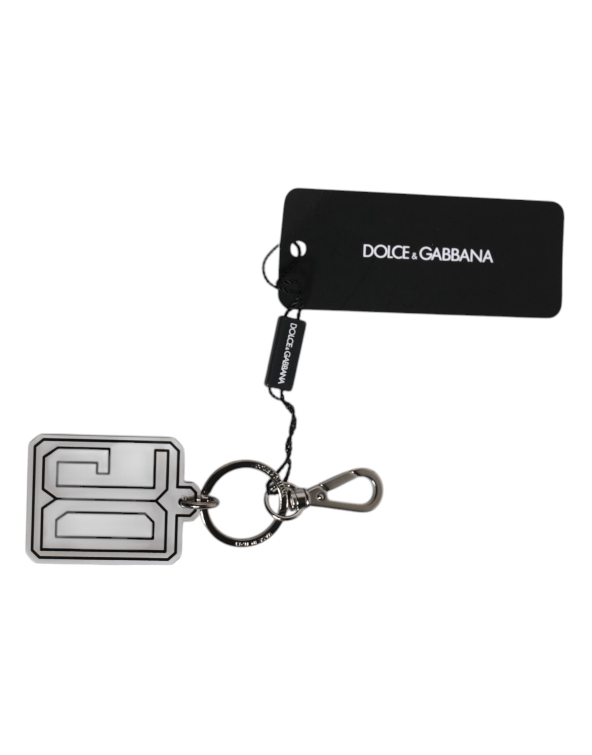 Gray Black DG Rubber Logo Silver Men's Keychain Keyring - ventzia