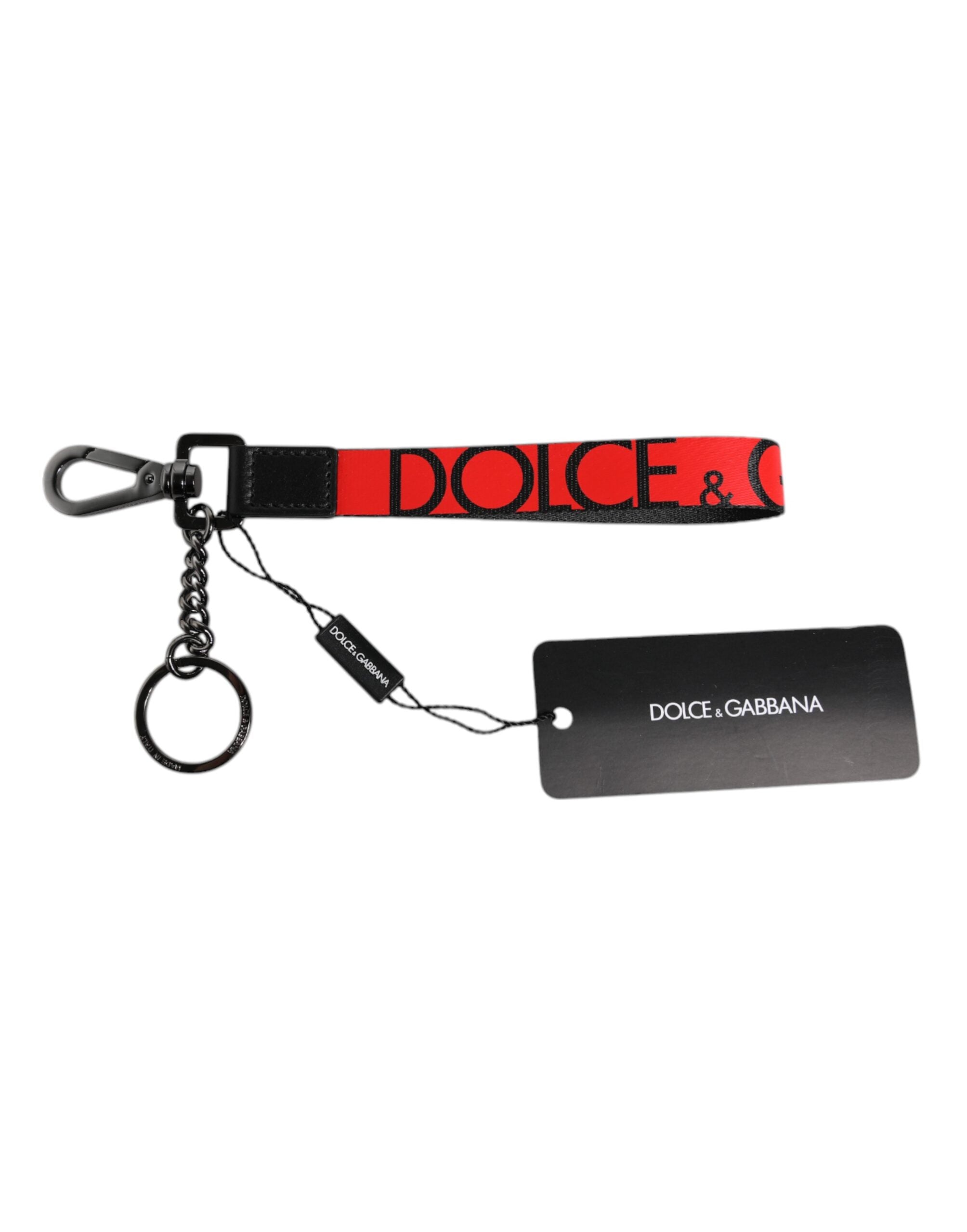 Red Logo Nylon Silver Brass Men Holder Keychain Keyring - ventzia