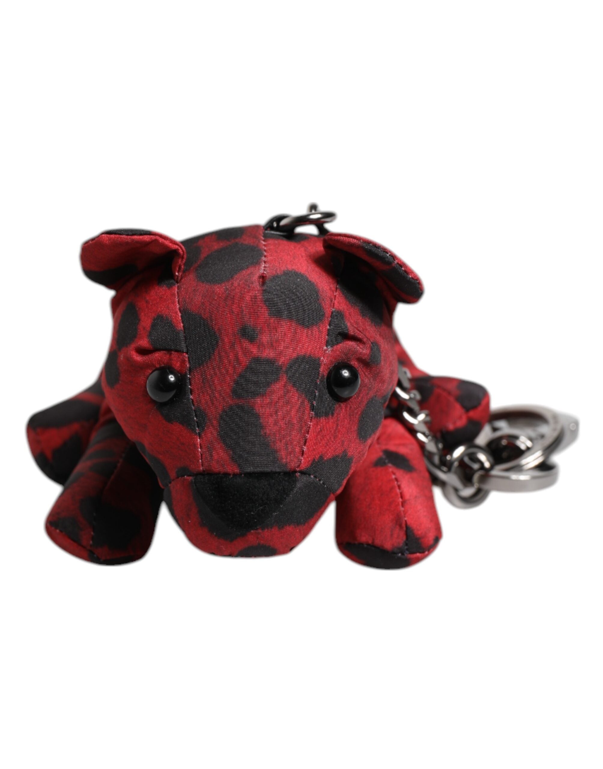 Red Black Polyester Animal Silhouette Keychain Keyring - ventzia