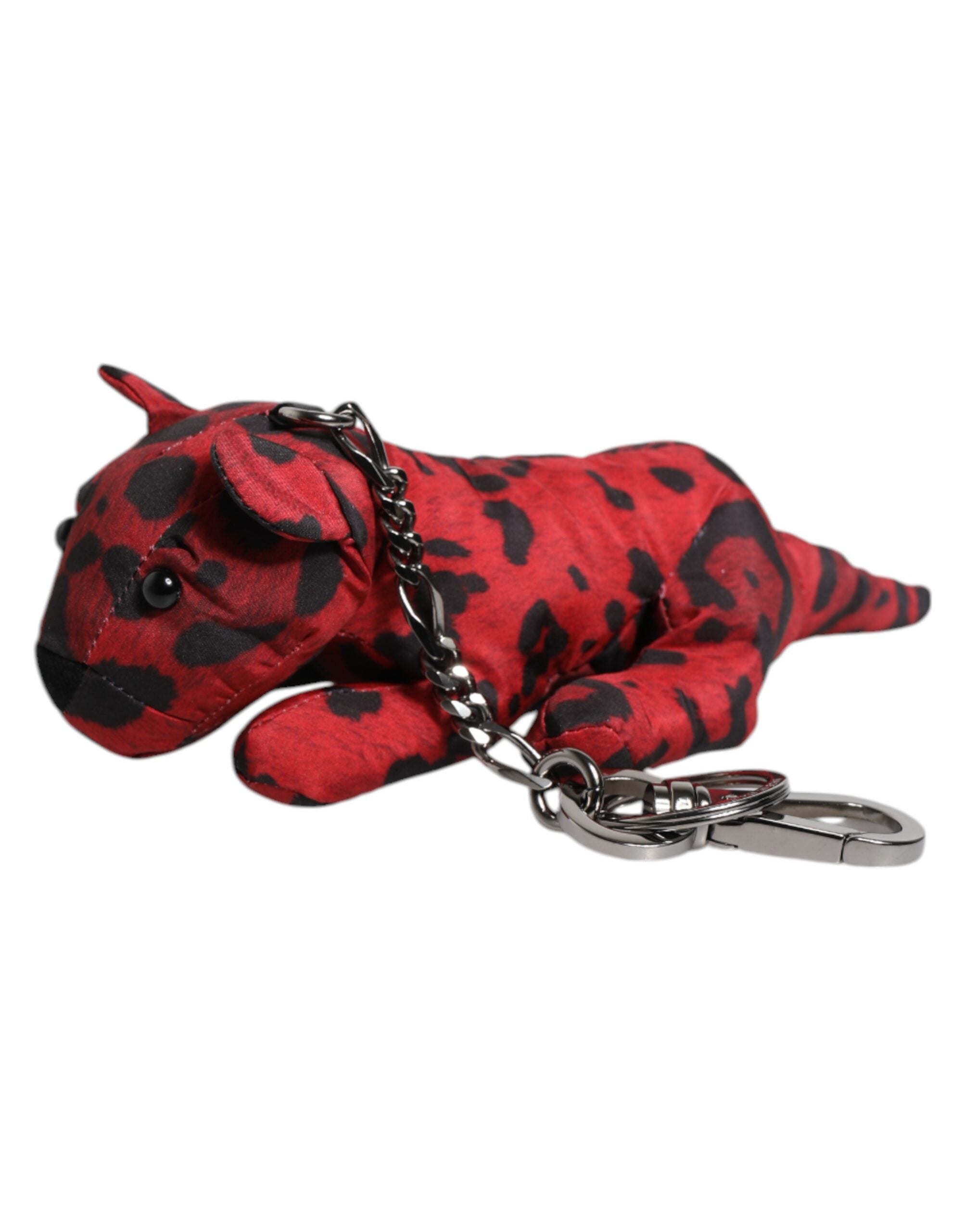 Red Black Polyester Animal Silhouette Keychain Keyring - ventzia
