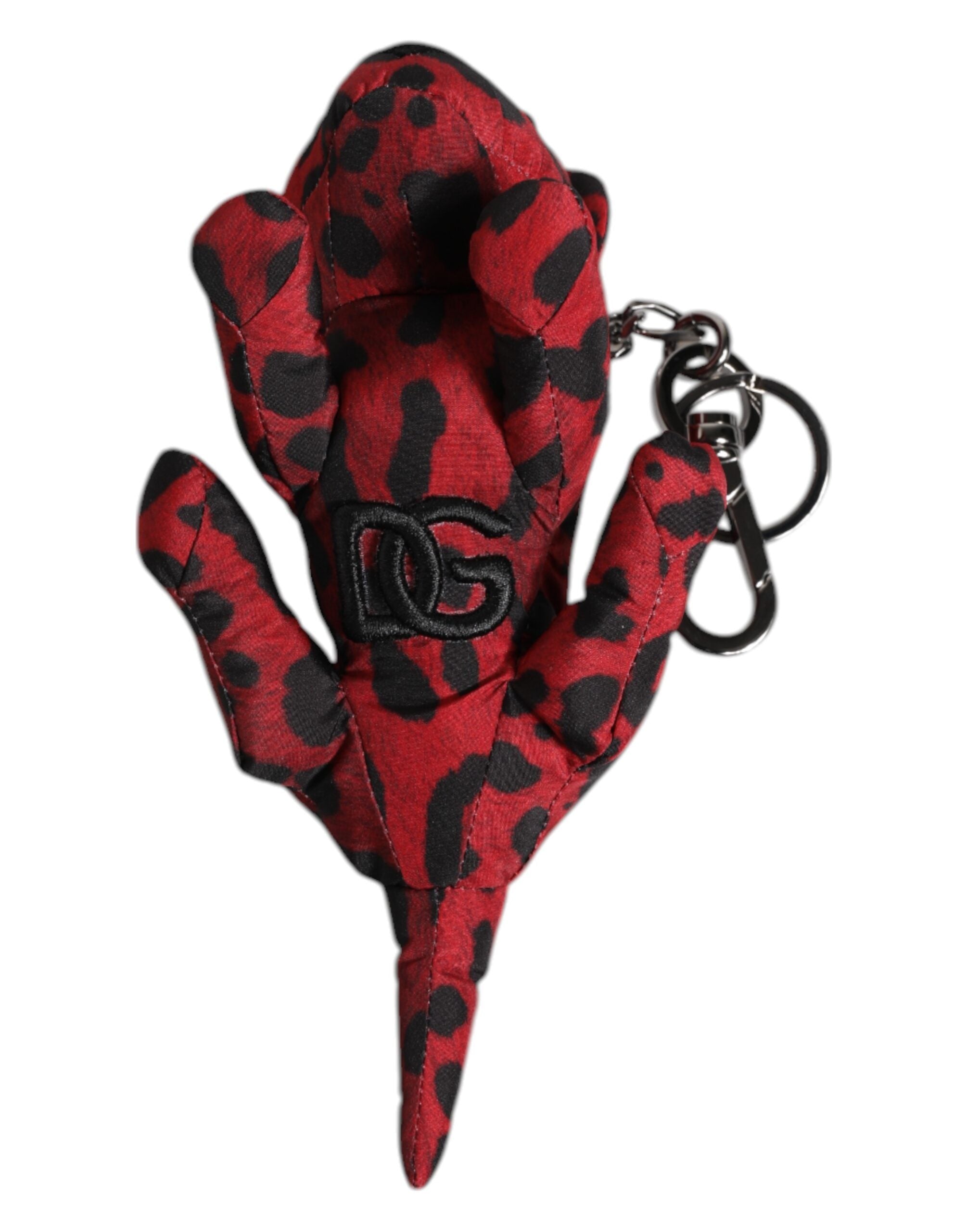 Red Black Polyester Animal Silhouette Keychain Keyring - ventzia