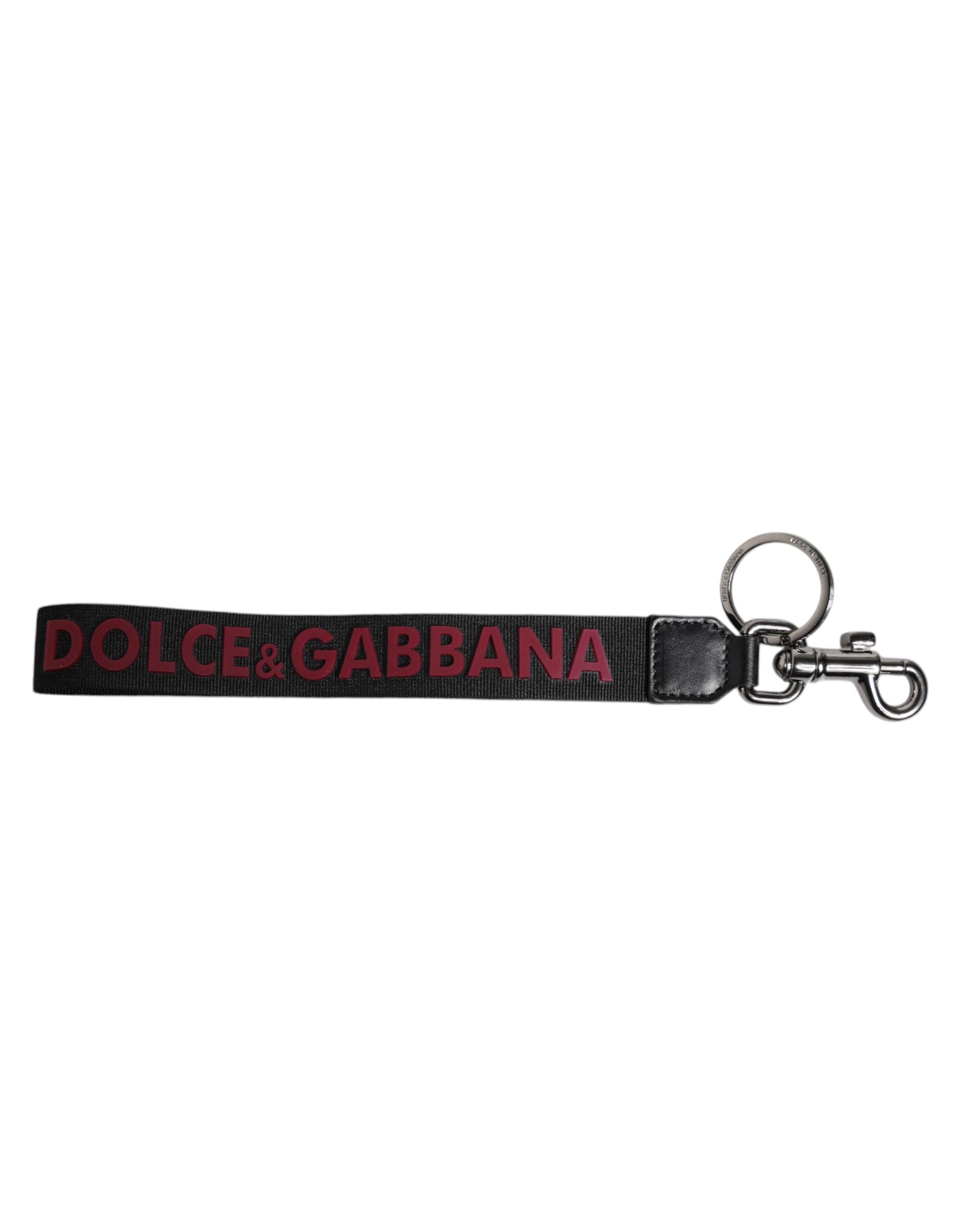 Black Logo Nylon Silver Brass Men Holder Keychain Keyring - ventzia