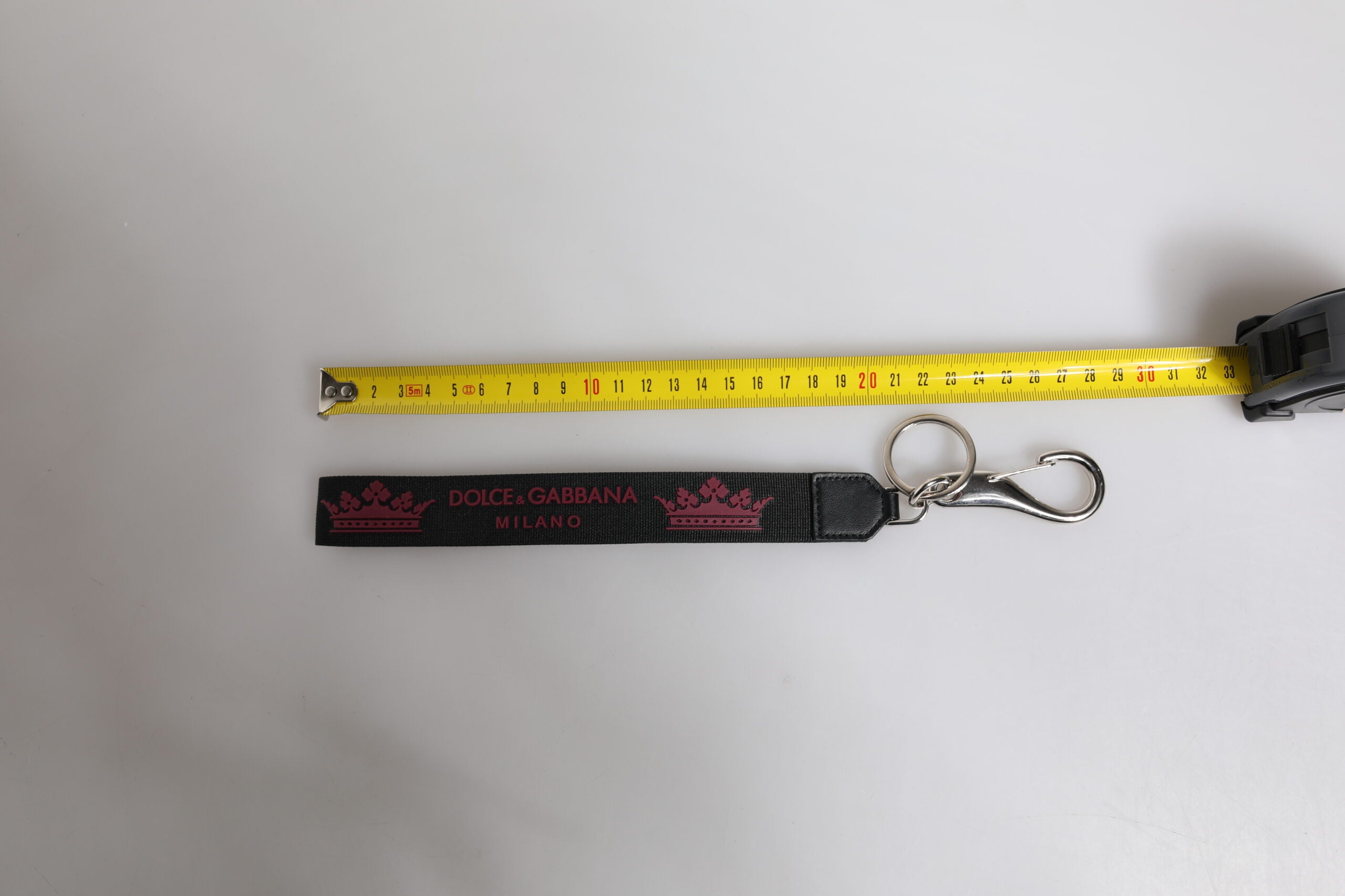 Black Nylon Logo DG Crown Men's Holder Keychain Keyring - ventzia