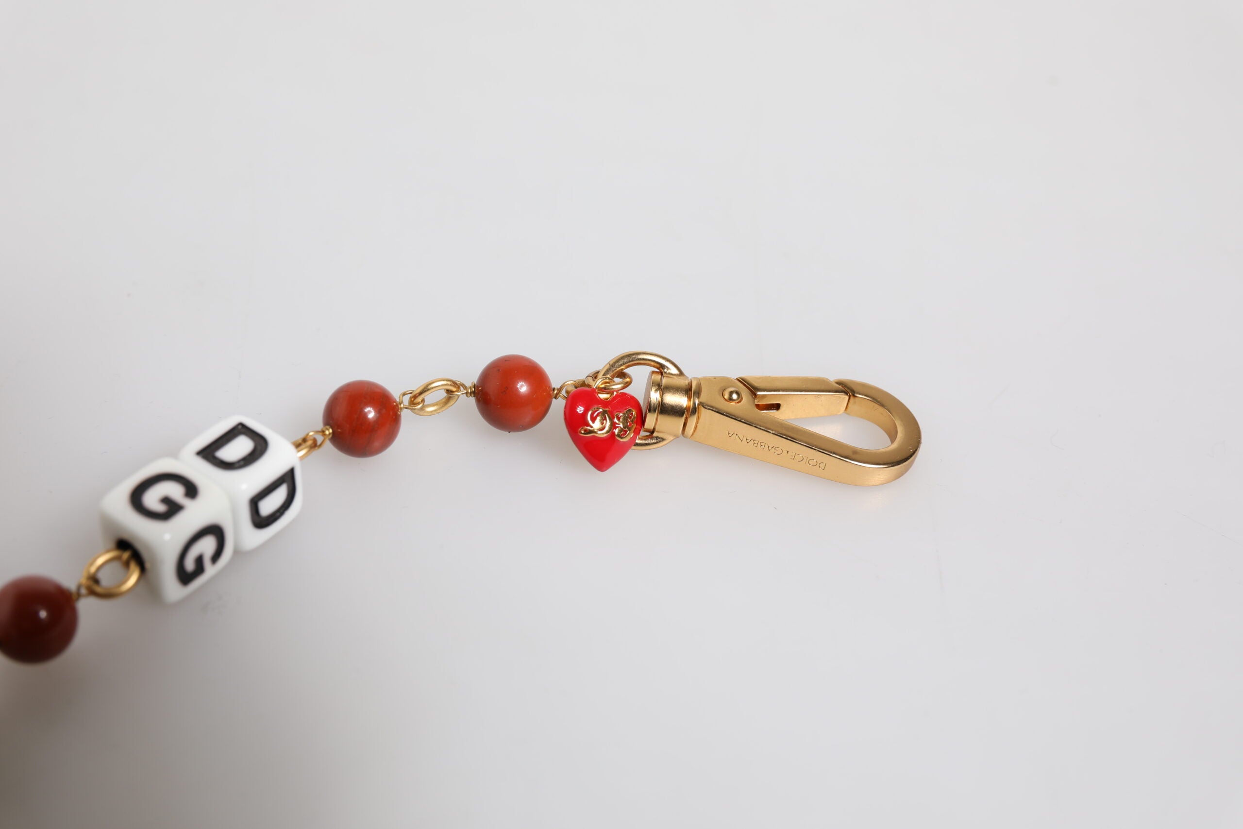 Multicolor Gold Tone Brass Chain DG Logo Dice Bracelet - ventzia