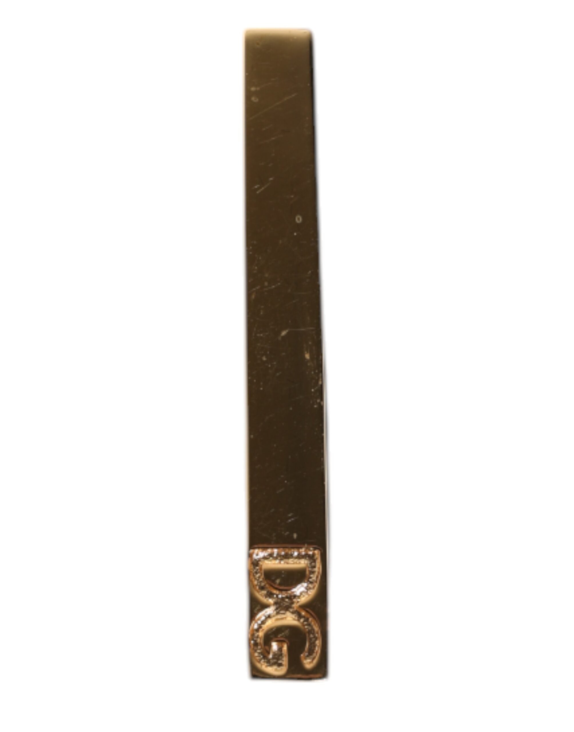Gold Tone Brass Logo Branded Tie Clip Bar - ventzia