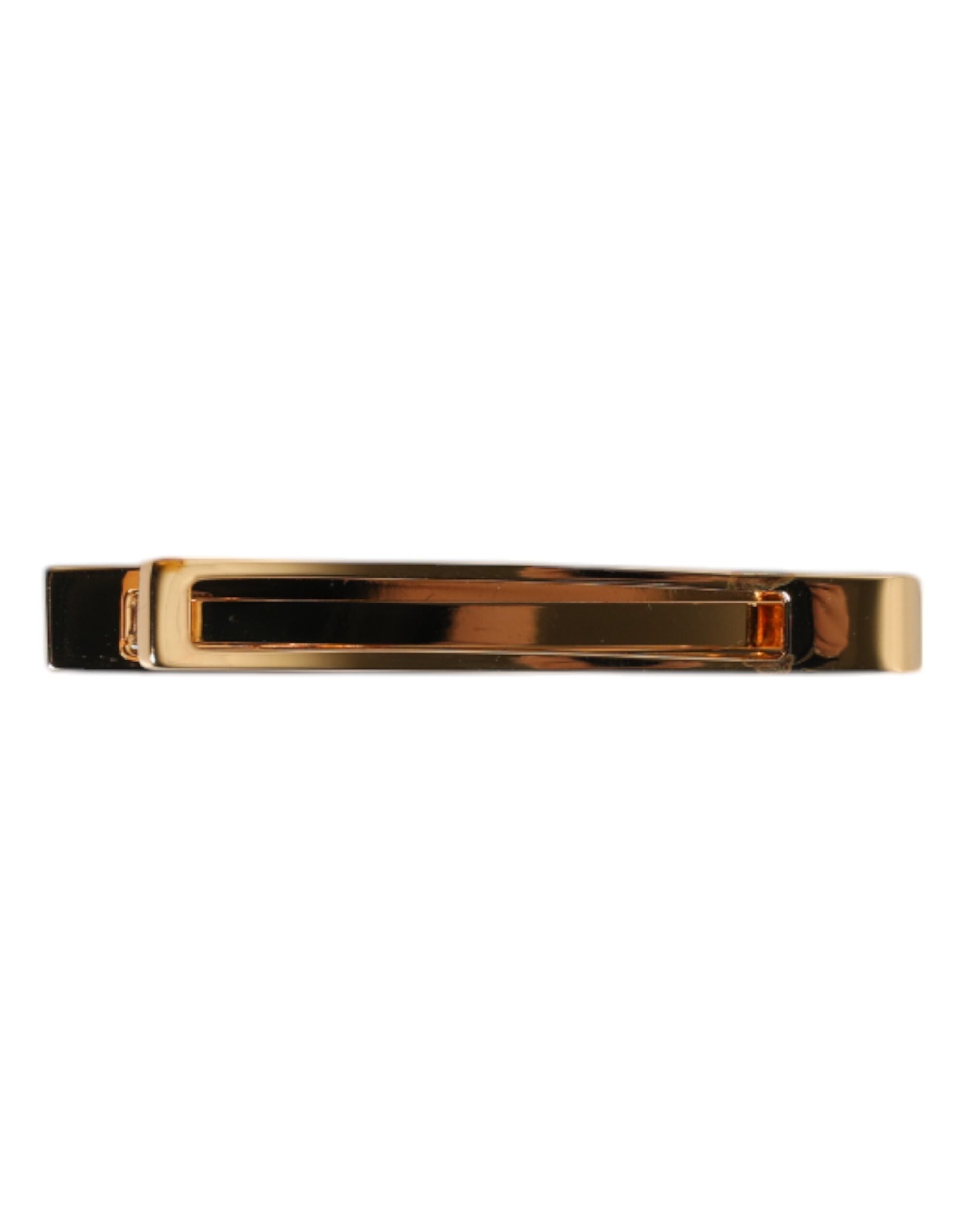Gold Tone Brass Logo Branded Tie Clip Bar - ventzia