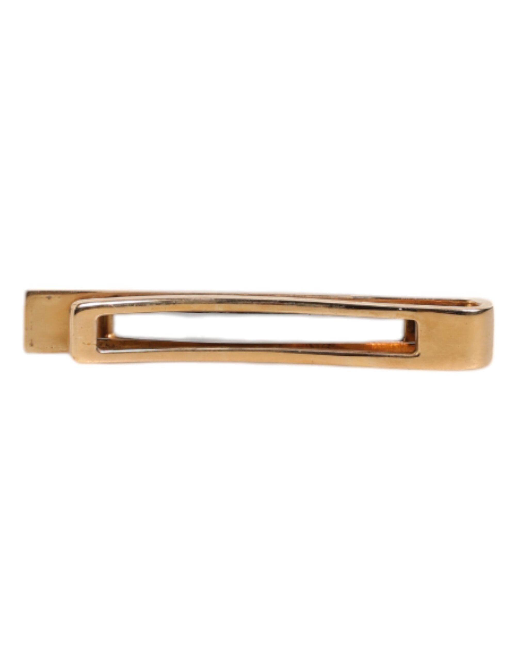 Black Sapphire Gold Tone Brass Tie Clip Bar - ventzia