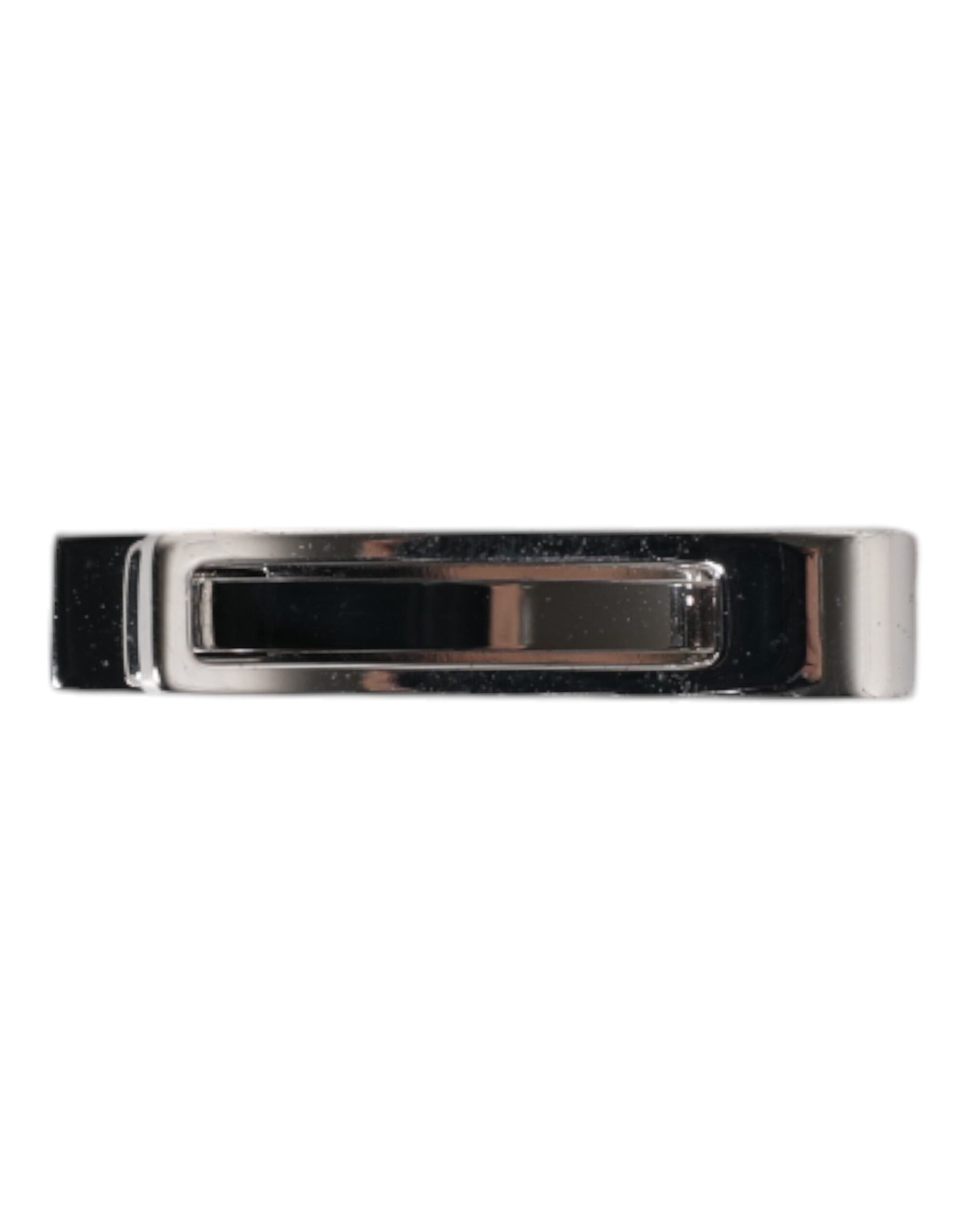 Silver Tone Brass Logo Branded Tie Clip Bar - ventzia