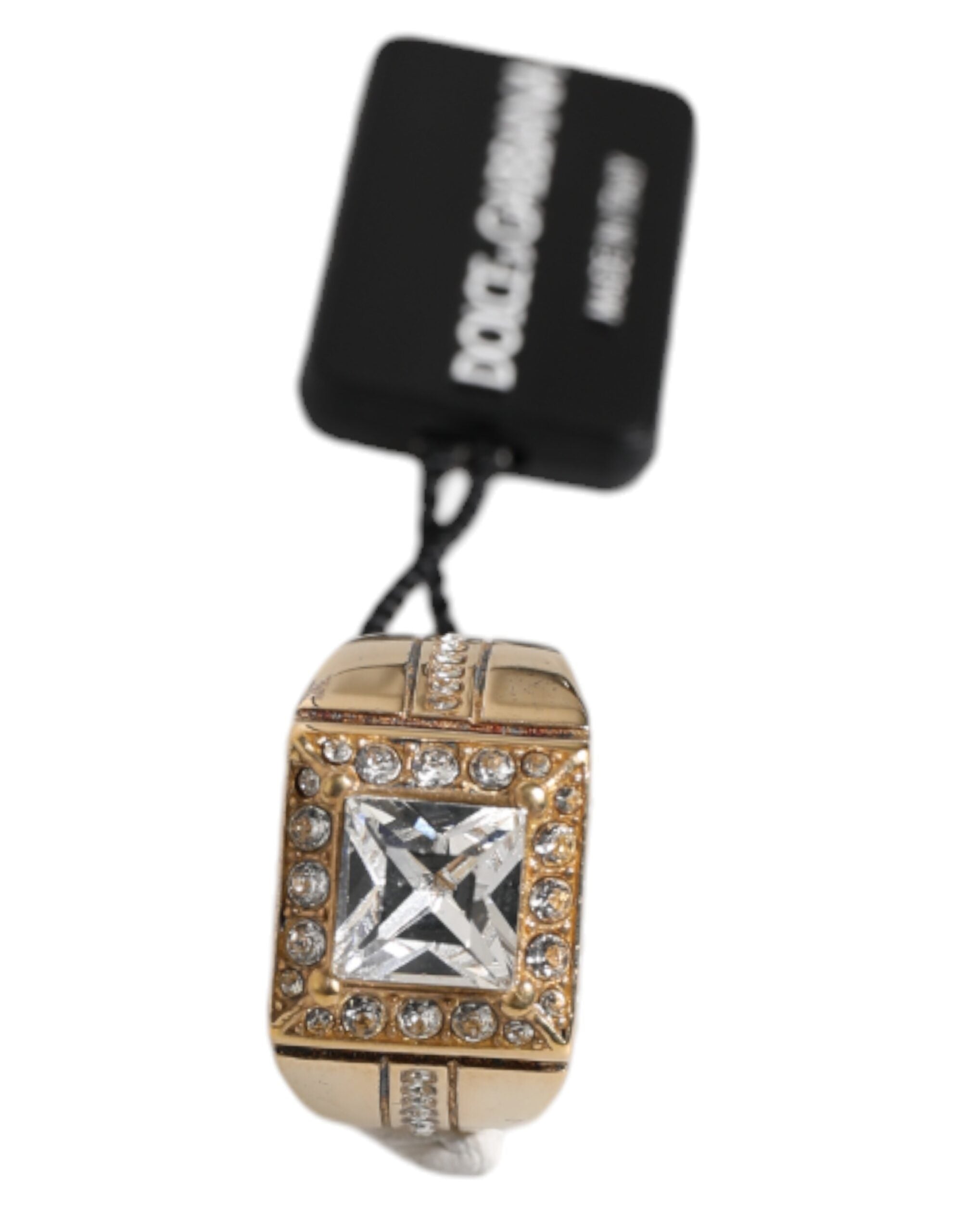 Gold Tone Sterling Silver 925 Crystals Ring - ventzia