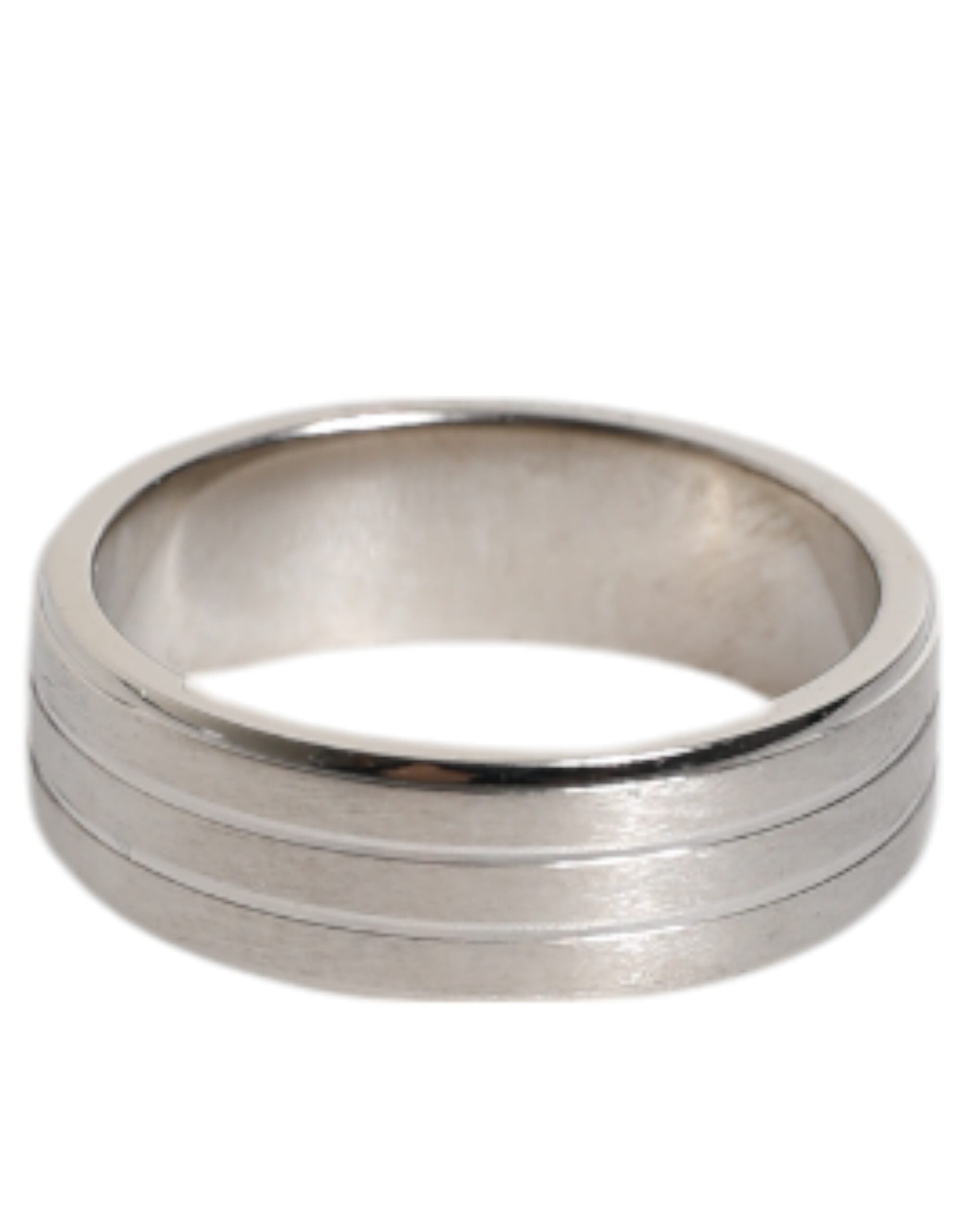 Silver Tone Brass Clear Crystal DG Logo Ring - ventzia