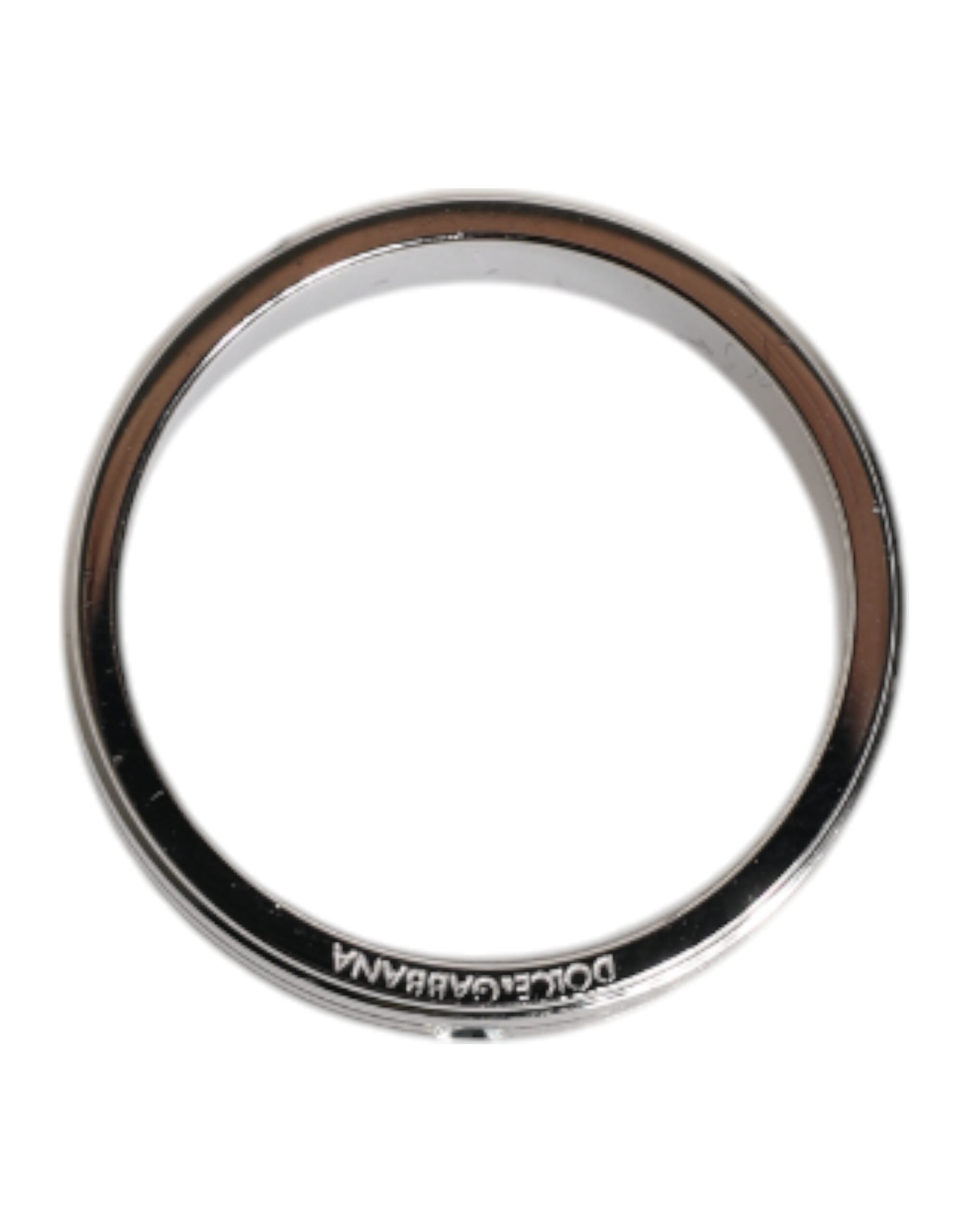 Silver Tone Brass Clear Crystal DG Logo Ring - ventzia