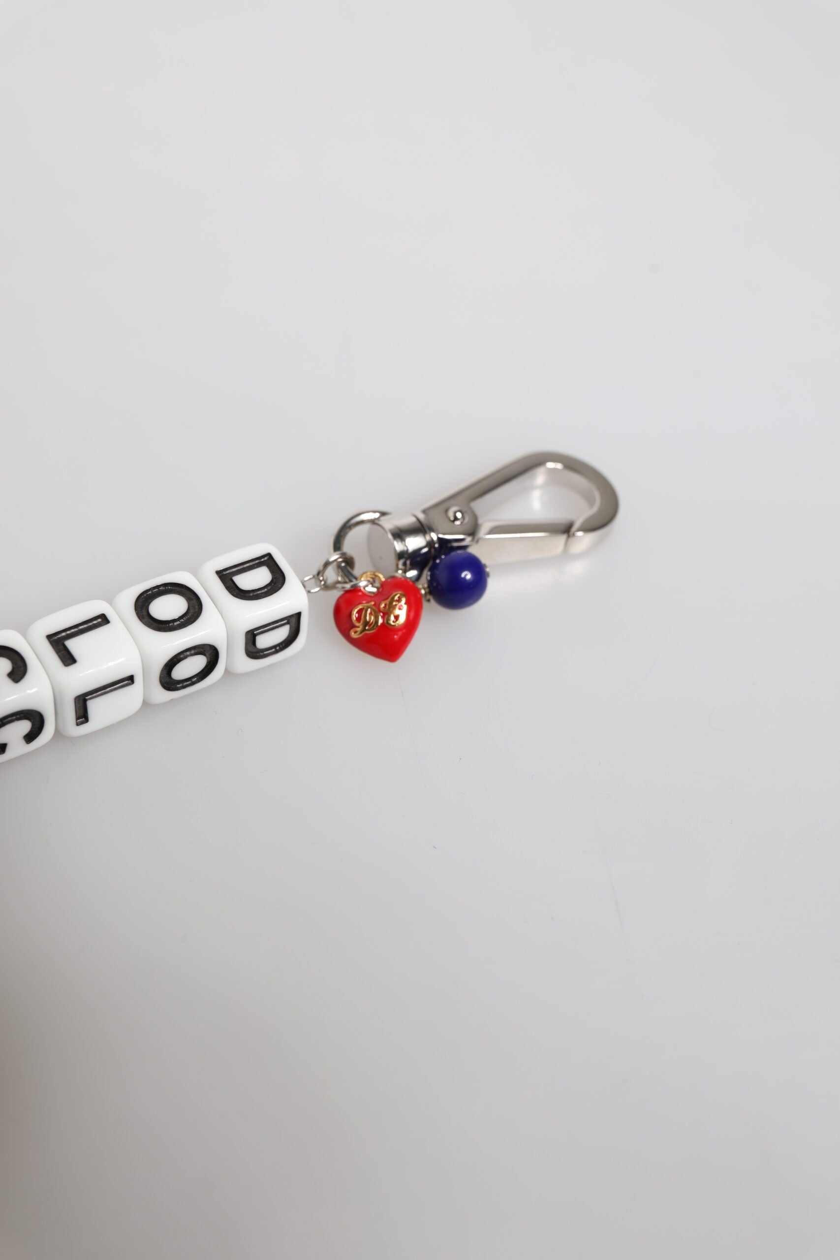 Silver Brass Chain Dice Logo Embellished Charm Bracelet - ventzia
