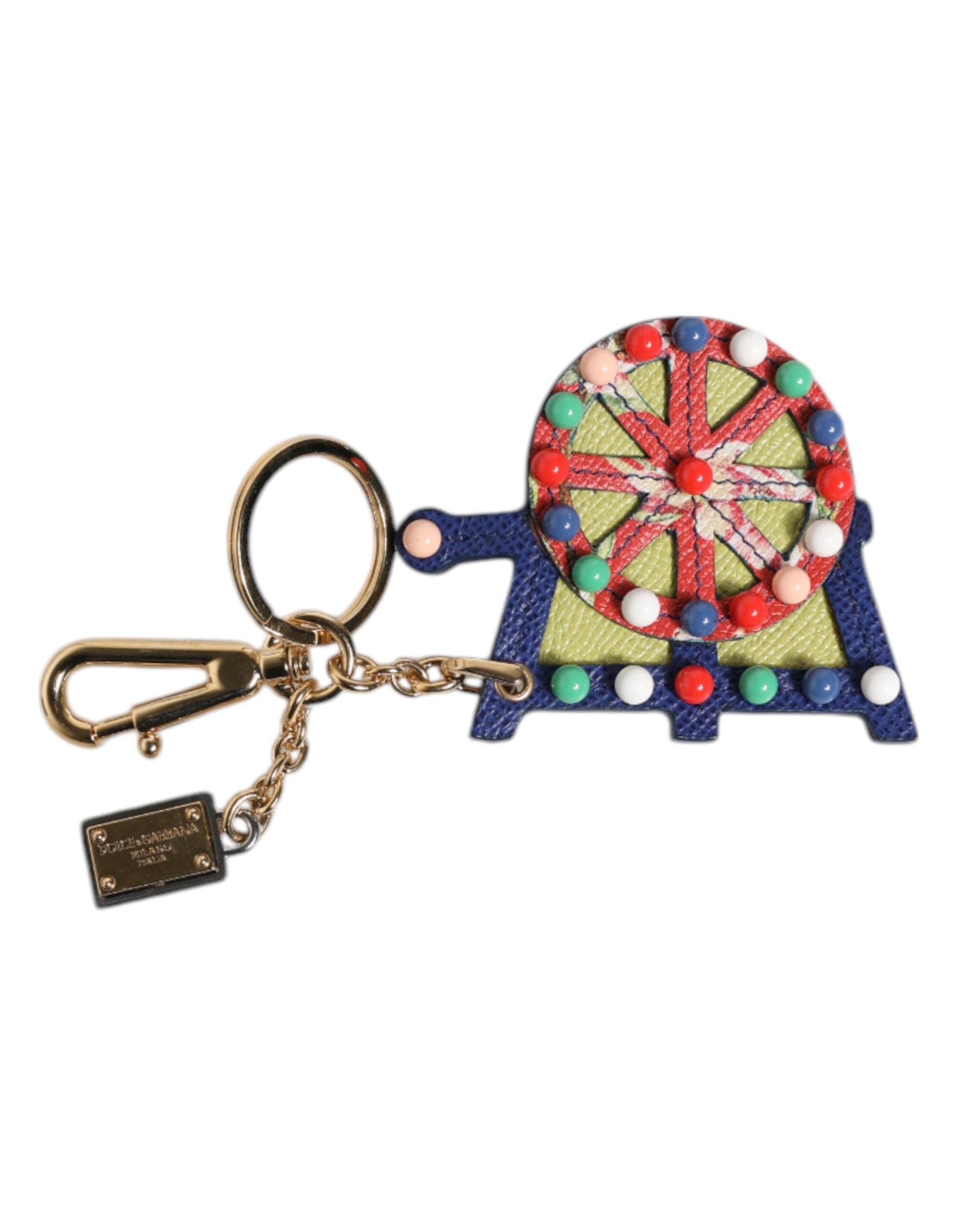 Multicolor Gold Tone Carretto Keychain Keyring - ventzia