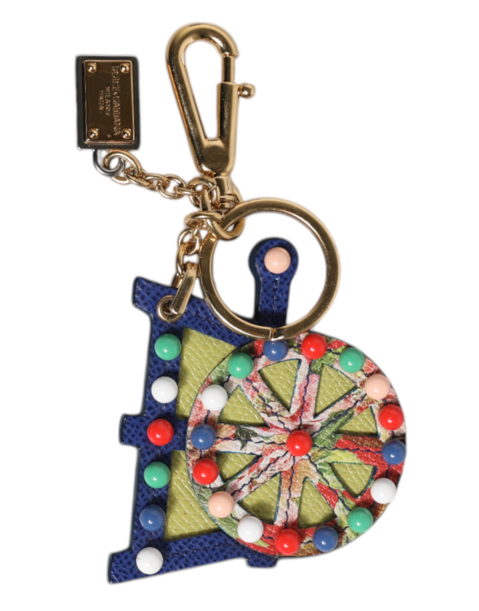 Multicolor Gold Tone Carretto Keychain Keyring - ventzia