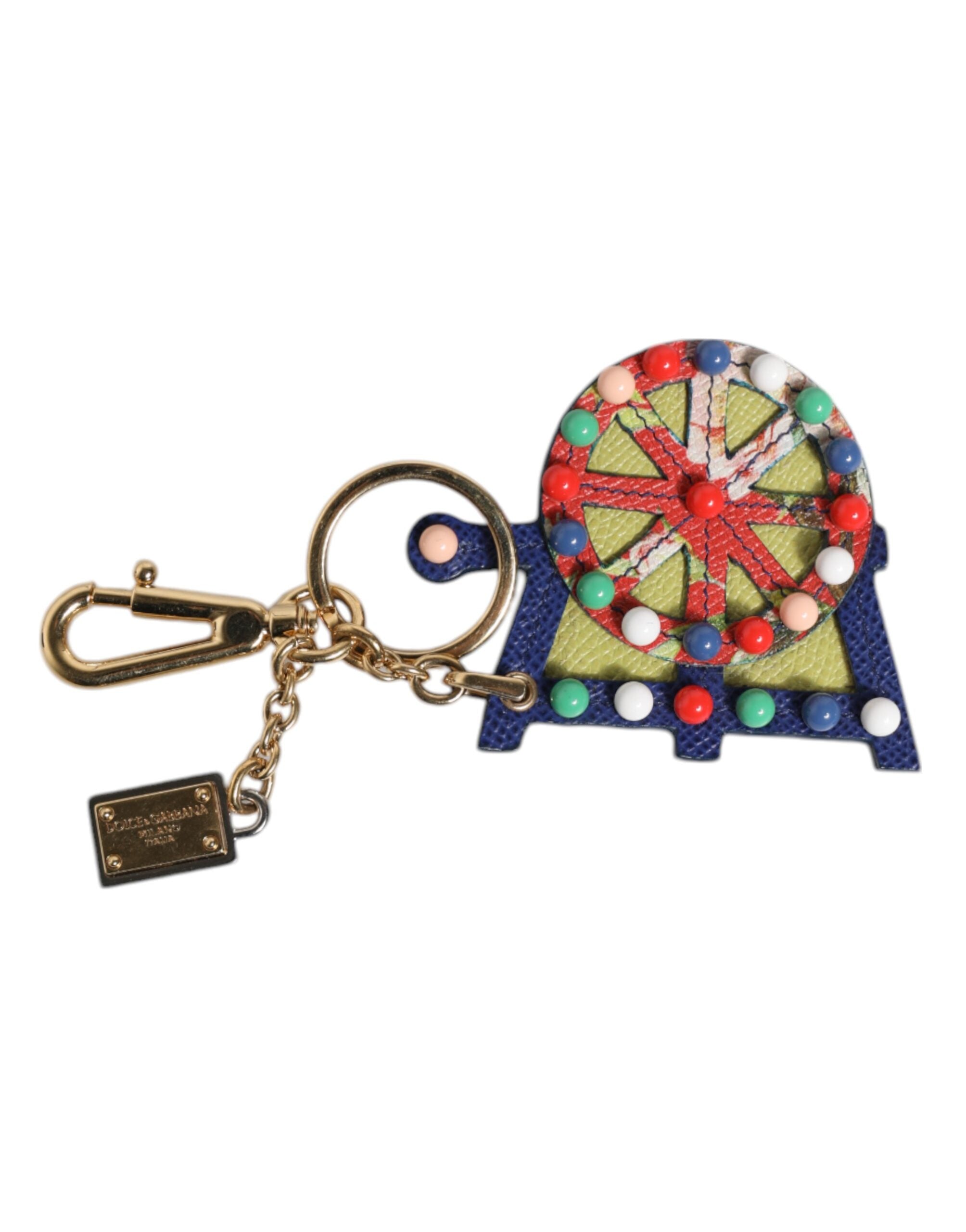 Multicolor Gold Tone Carretto Keychain Keyring - ventzia