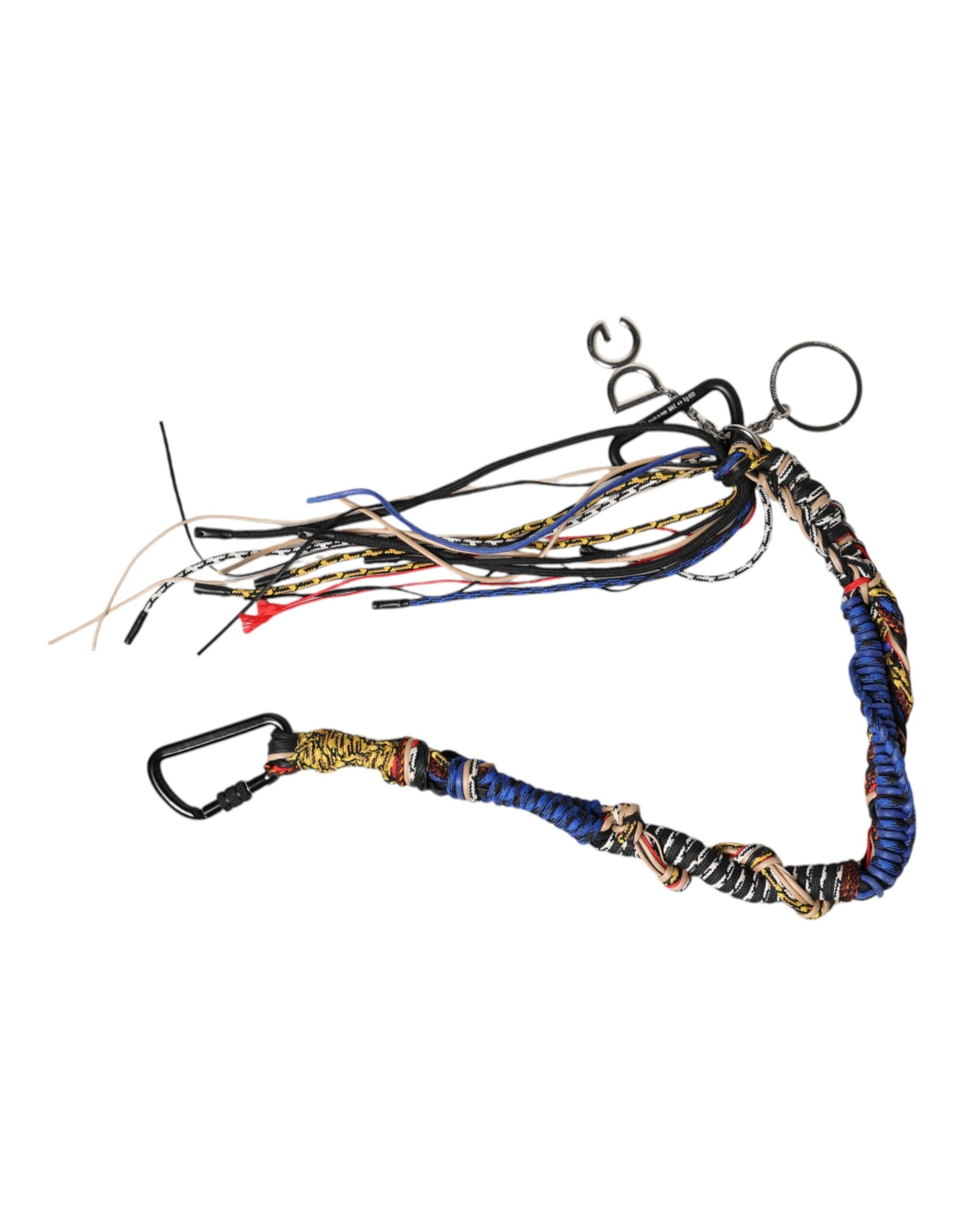 Multicolor Braided Rope Logo Bag Shoulder Strap - ventzia