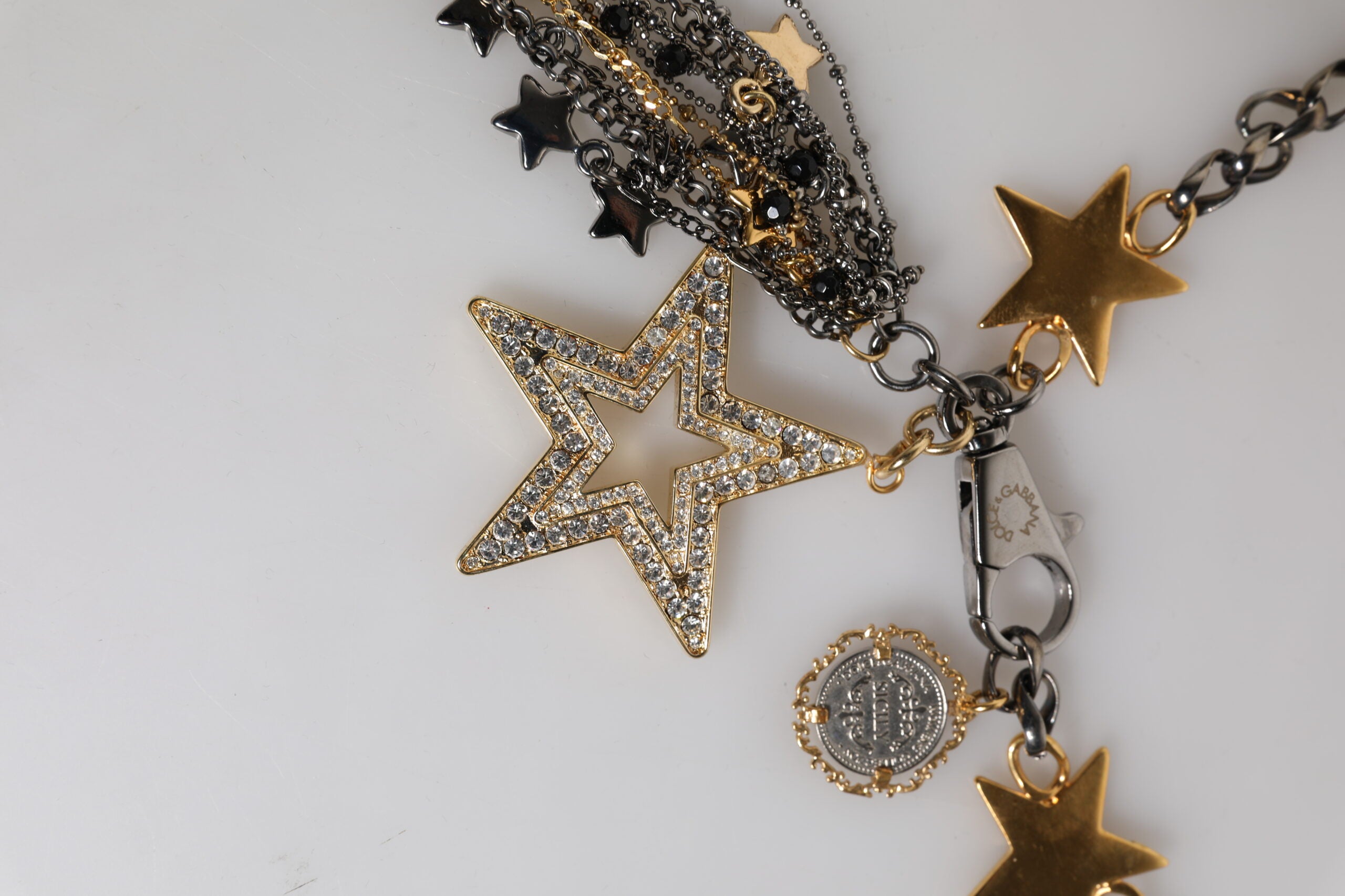 Silver Gold Brass Embellished Waist Chain Belt - ventzia