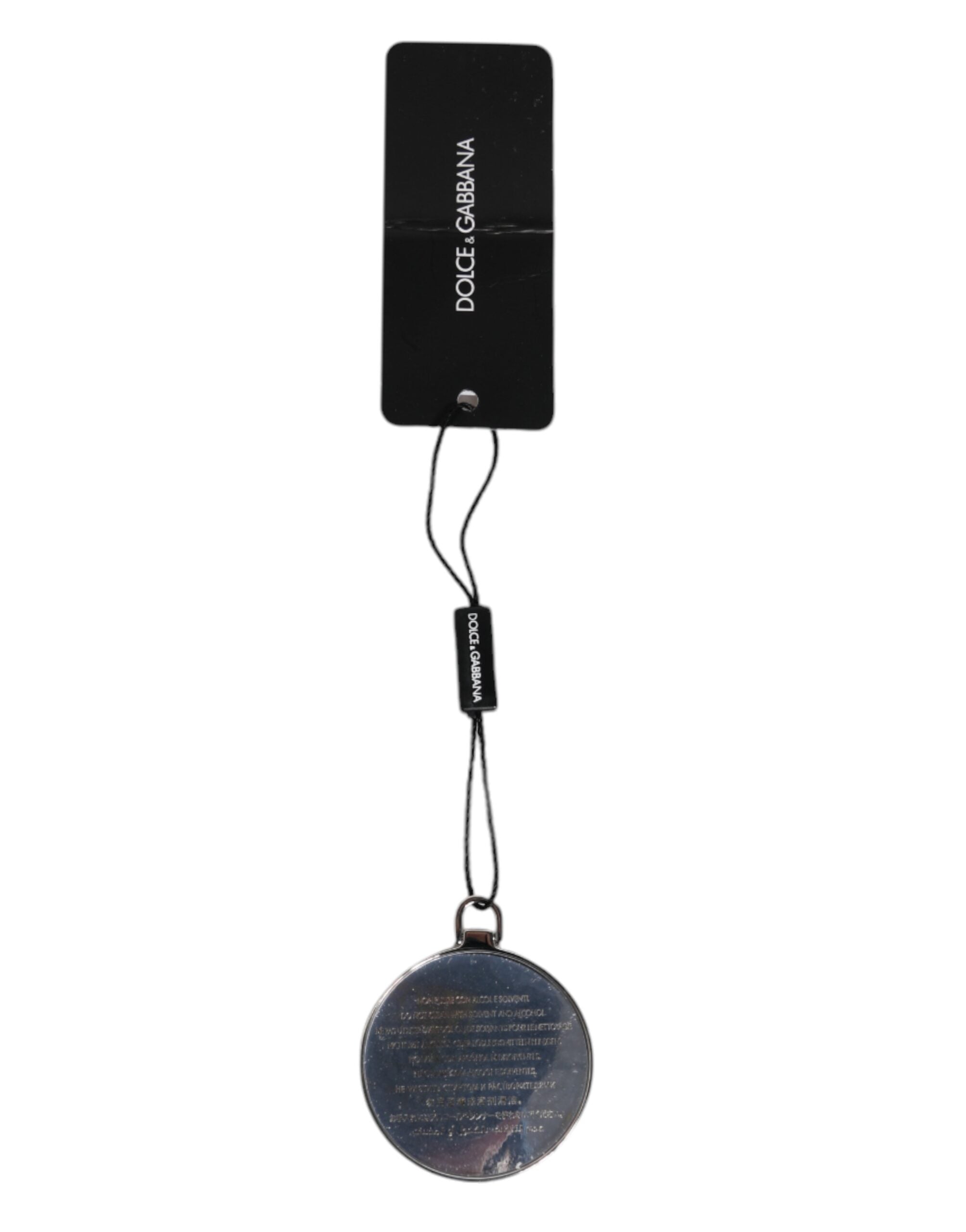 Pink Calfskin Leather Round Logo Hand Mirror Holder - ventzia
