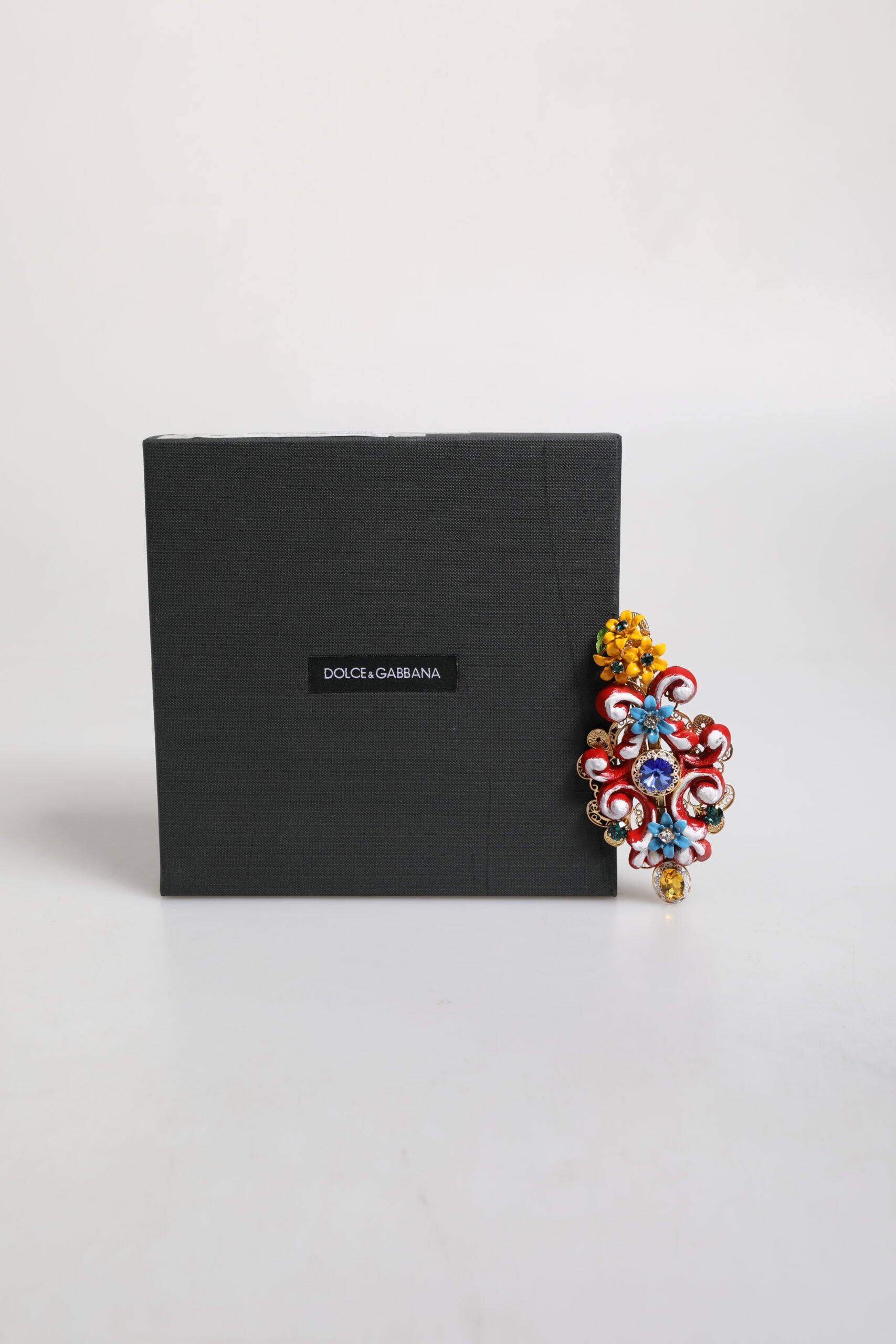 Multicolor Spring CARRETTO Gold Brass Crystal Hair Clip - ventzia