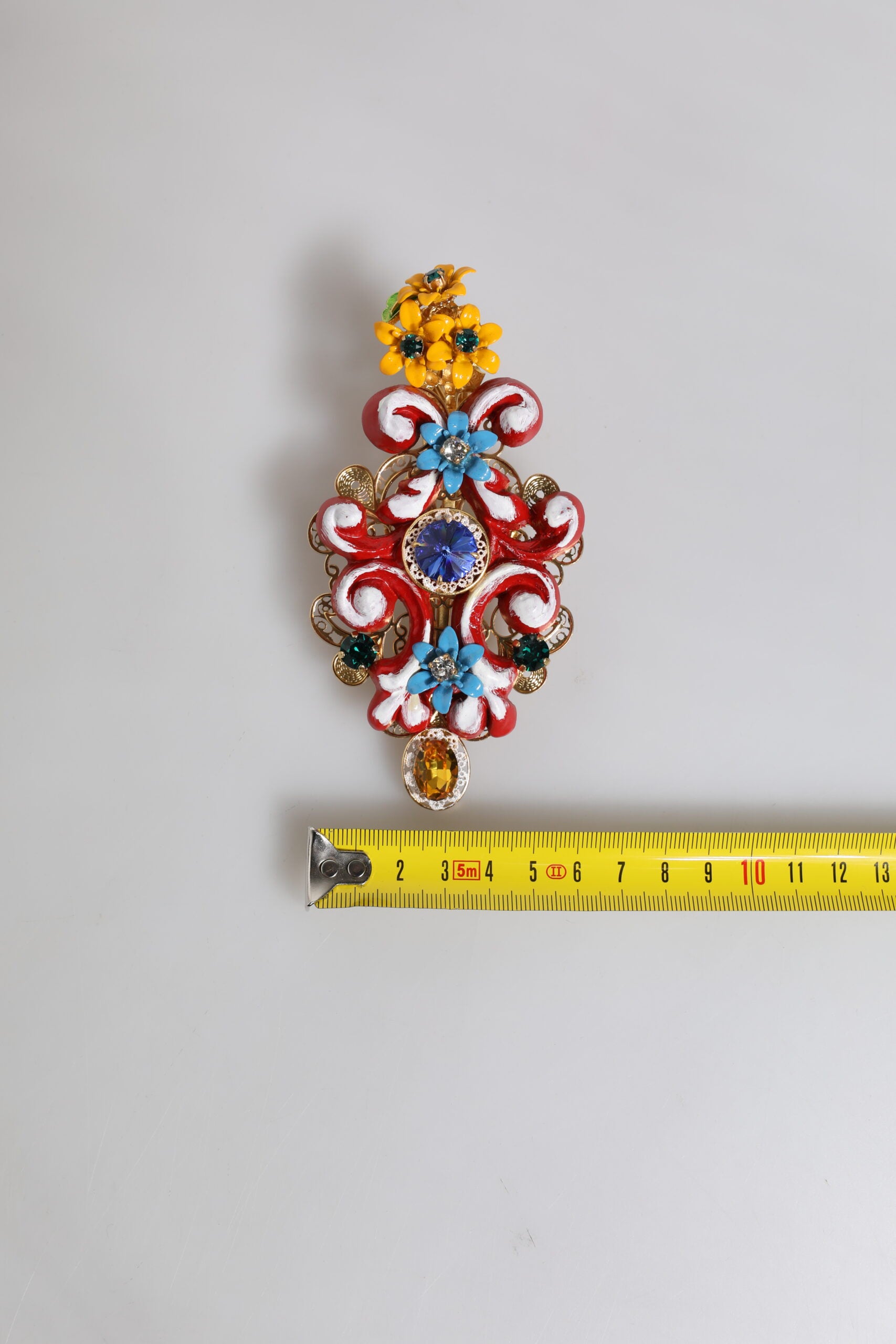 Multicolor Spring CARRETTO Gold Brass Crystal Hair Clip - ventzia