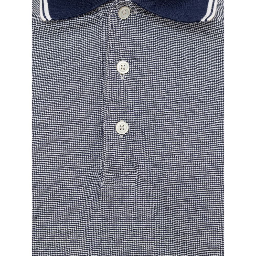 Blue Cotton Polo Shirt - ventzia