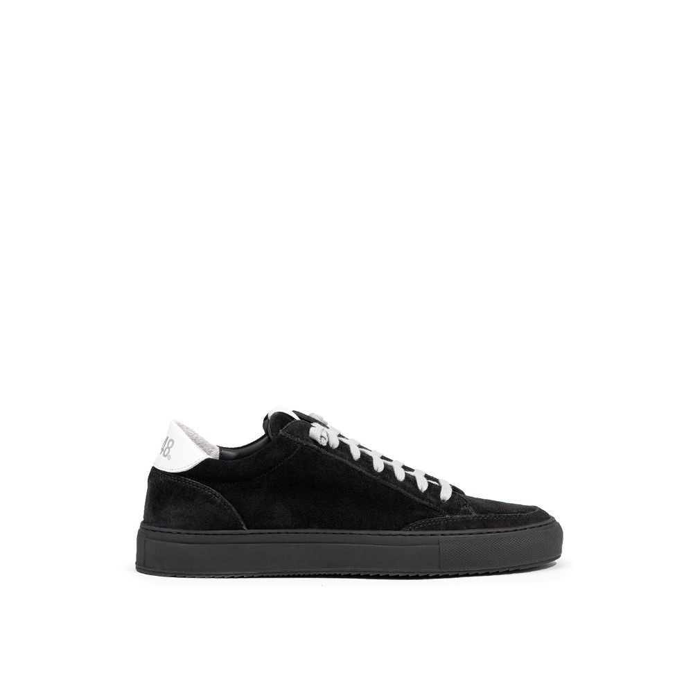 Black Suede Leather Sneaker - ventzia