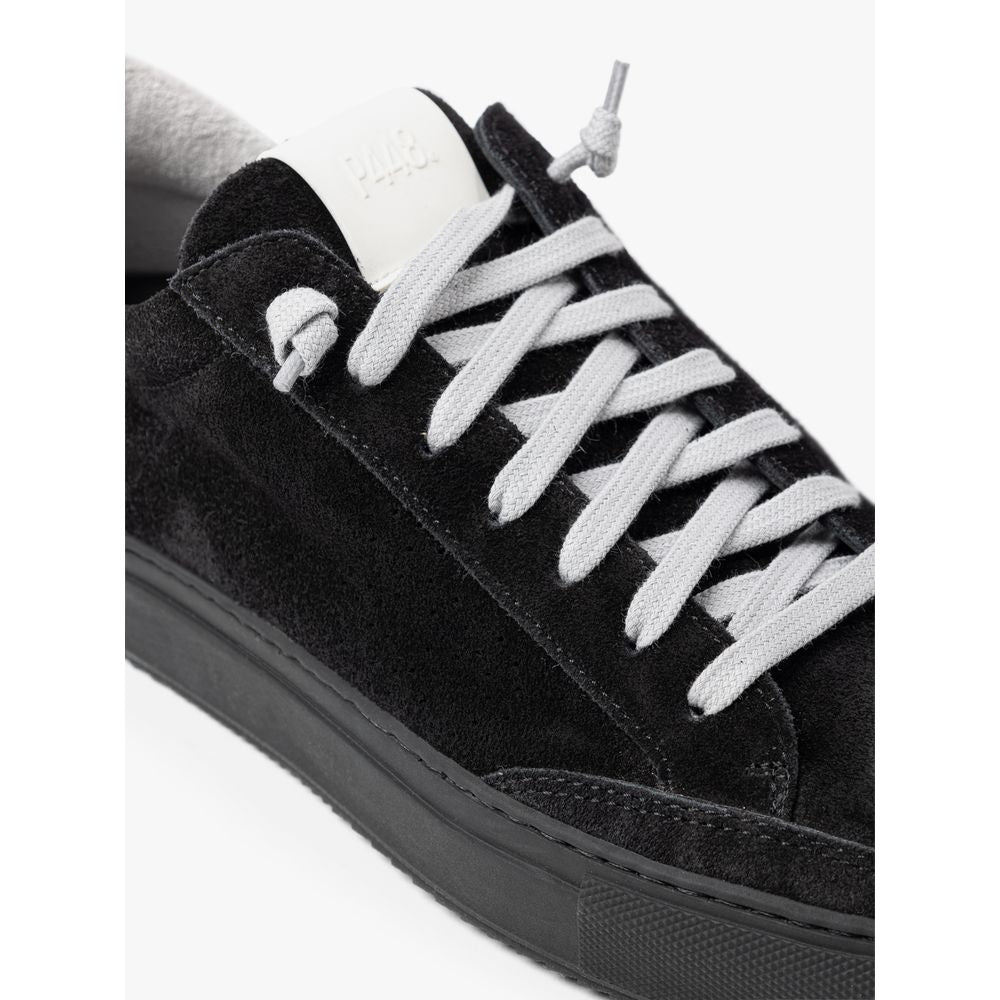 Black Suede Leather Sneaker - ventzia