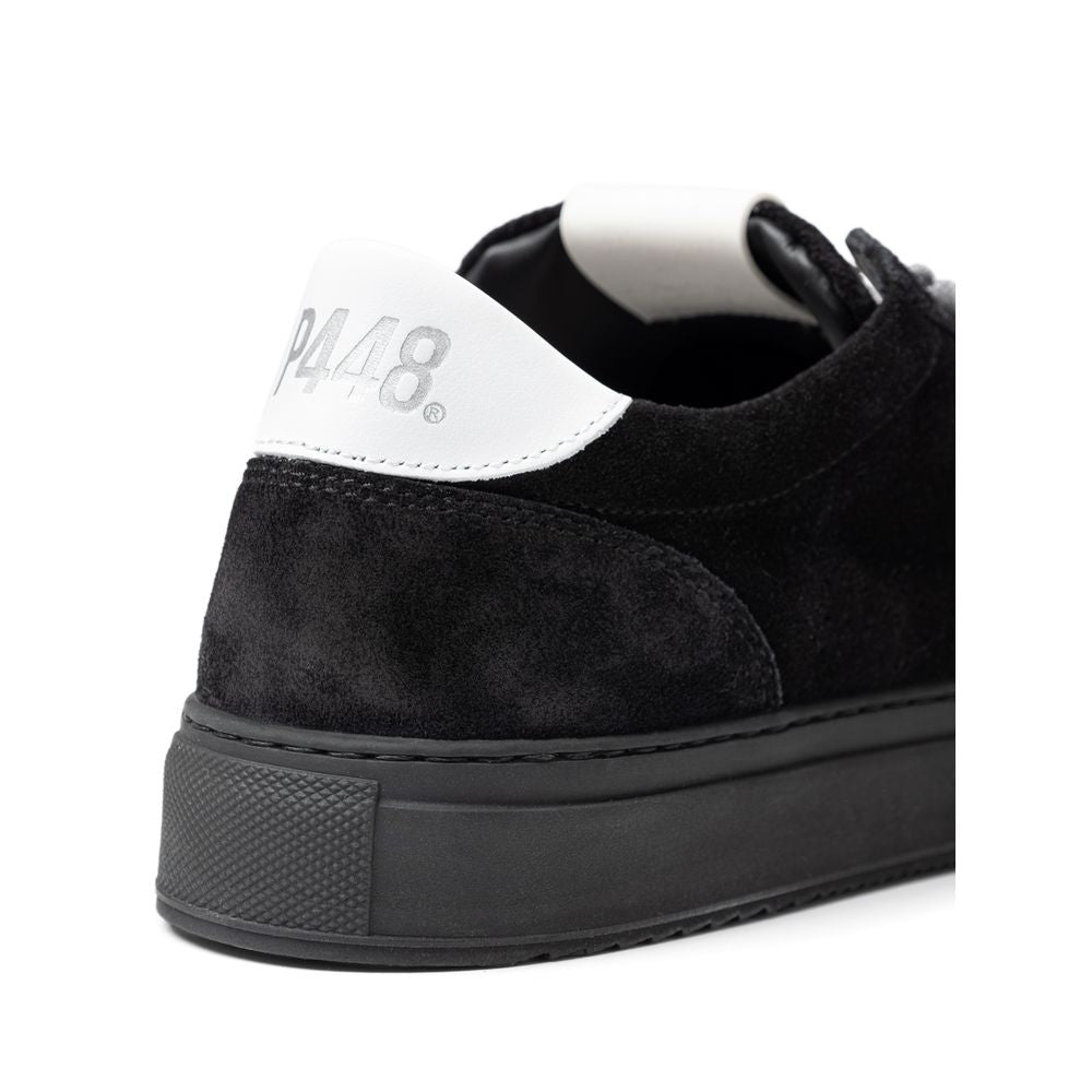 Black Suede Leather Sneaker - ventzia
