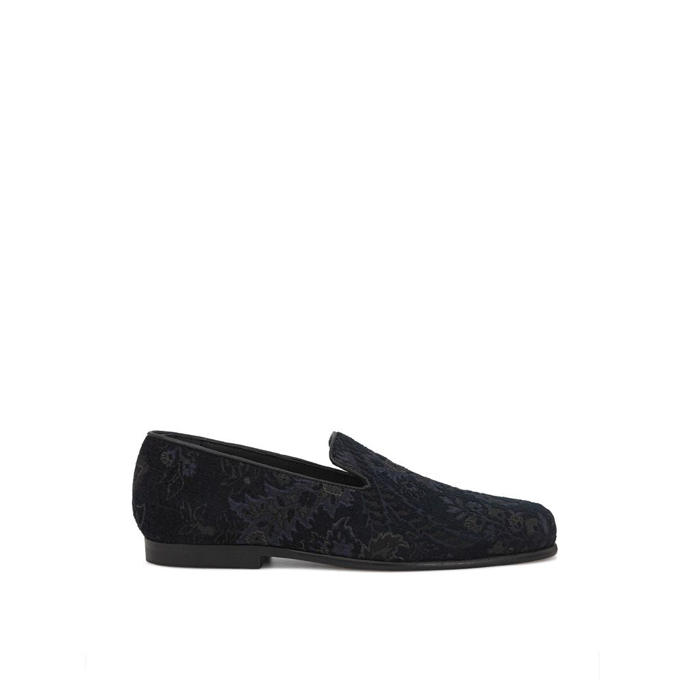 Blue Leather Slip-On Loafer - ventzia