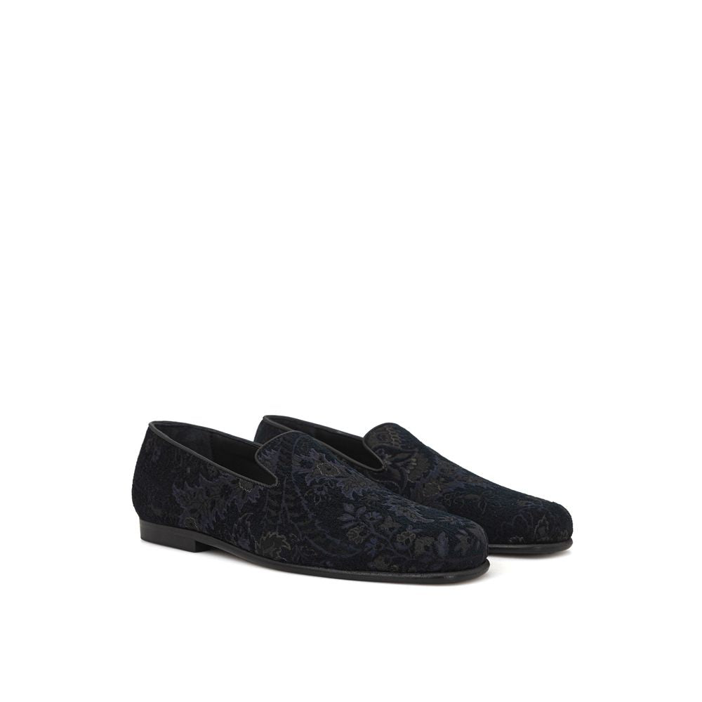 Blue Leather Slip-On Loafer - ventzia