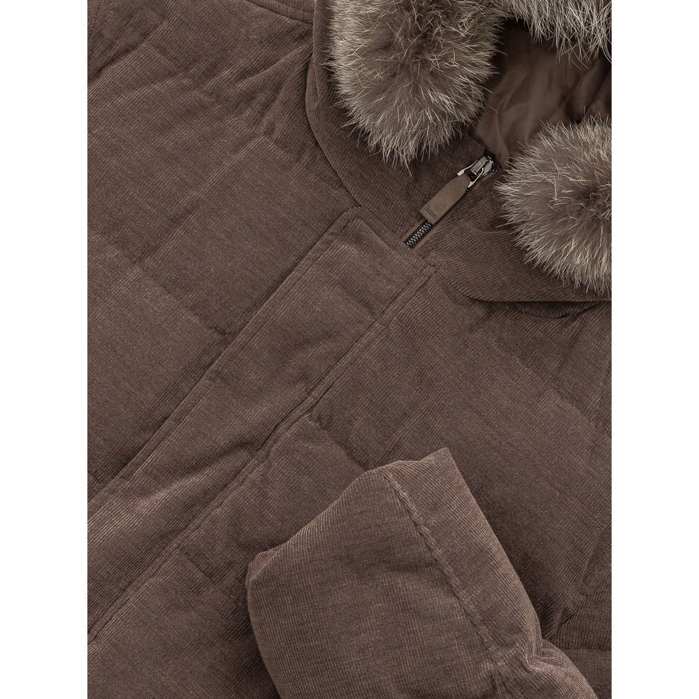 Brown Cotton Jackets & Coat