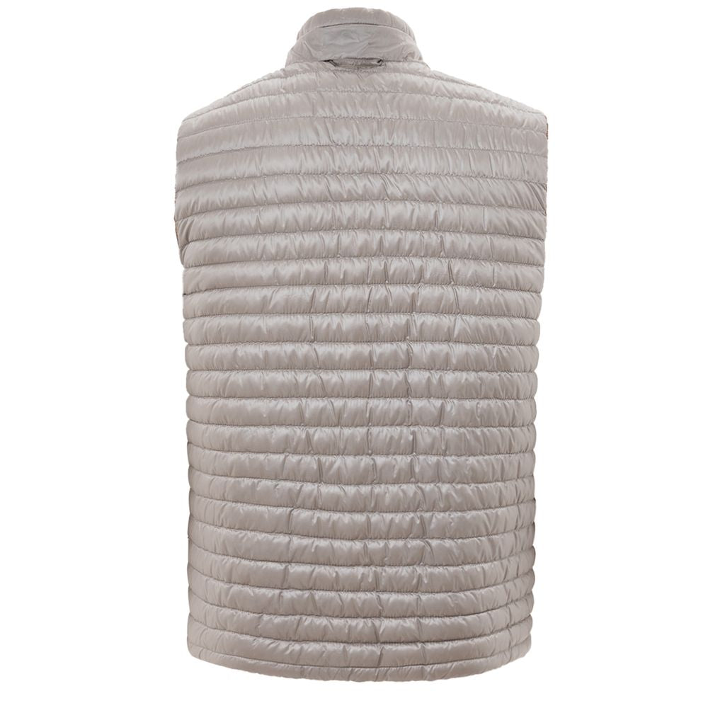 Brown Polyamide Sleveless Jacket - ventzia