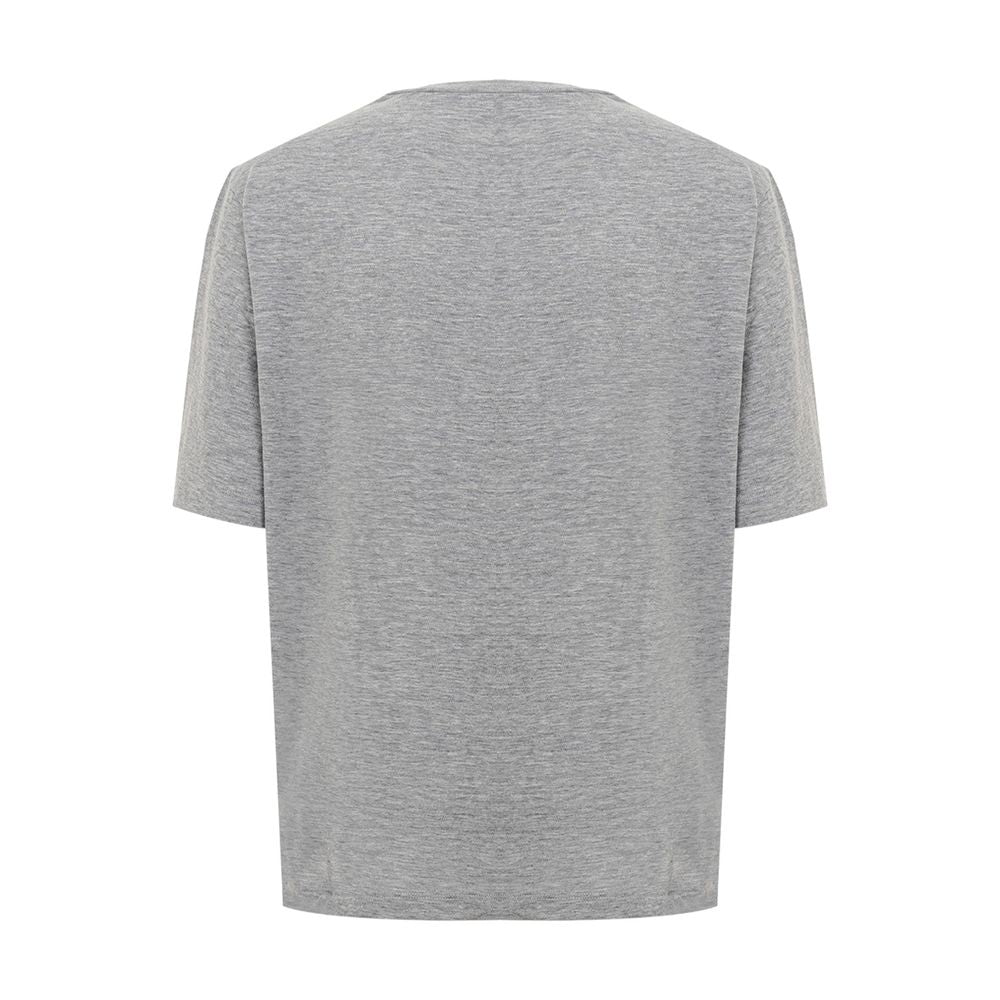 Elegant Gray Cotton Top for Women - ventzia